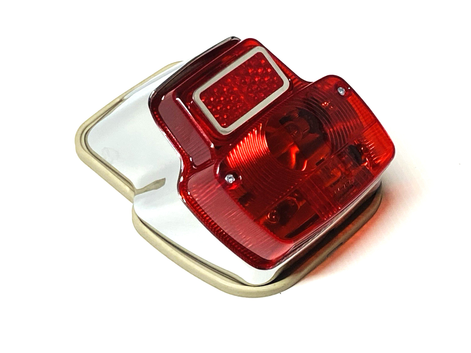 VESPA V90 V100 PRIMAVERA 125 CUSTOM CHROME METAL CAST REAR BRAKE LIGHT UNIT