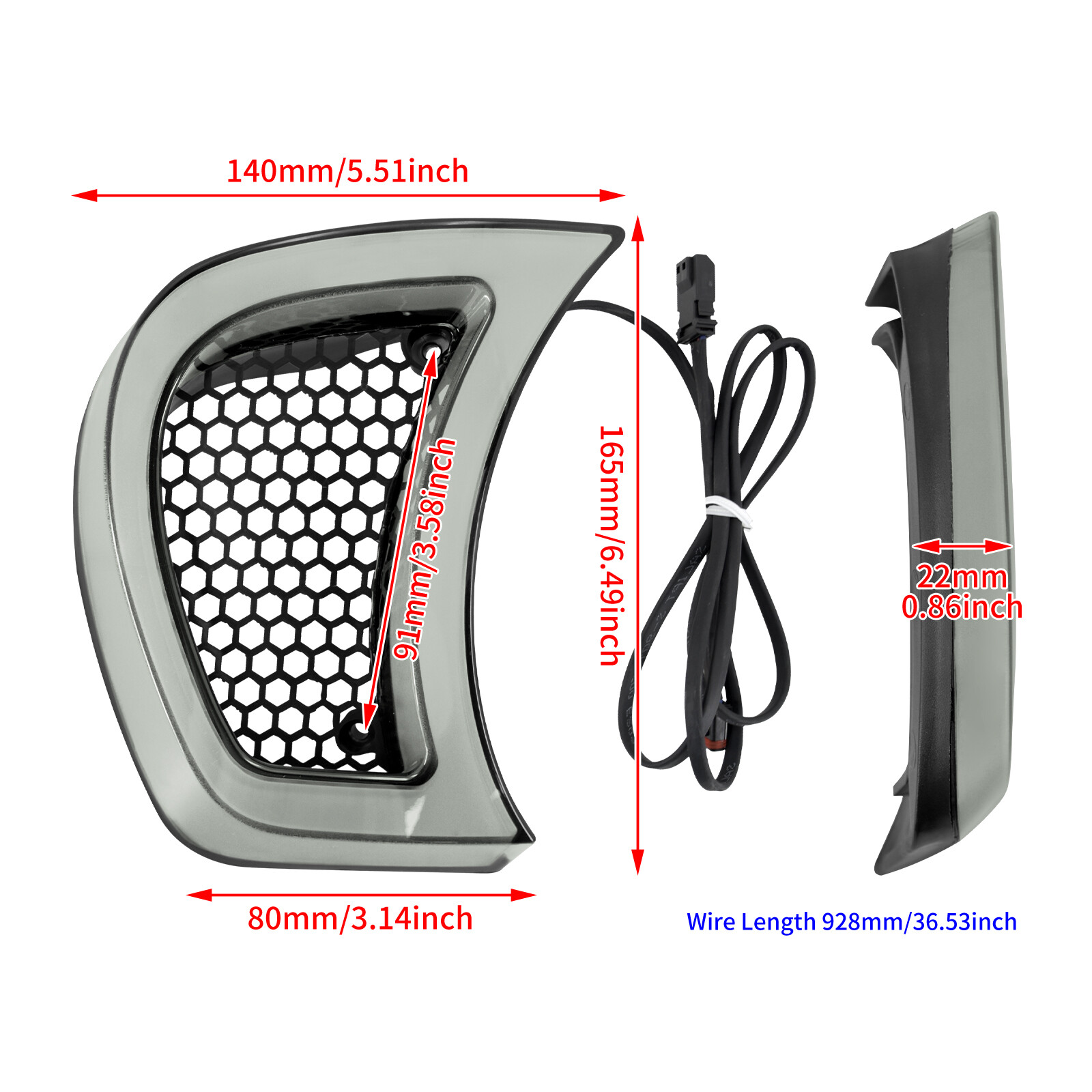Headlight Vent Accent LED Turn Signal Light Clear Lens For Harley Road Glide 15+