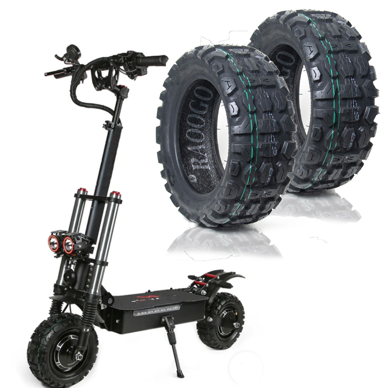 2PCS 11 inches 100/65-6.5 Tire Tubeless Anti-Slip for Electric Scooter fit GT08
