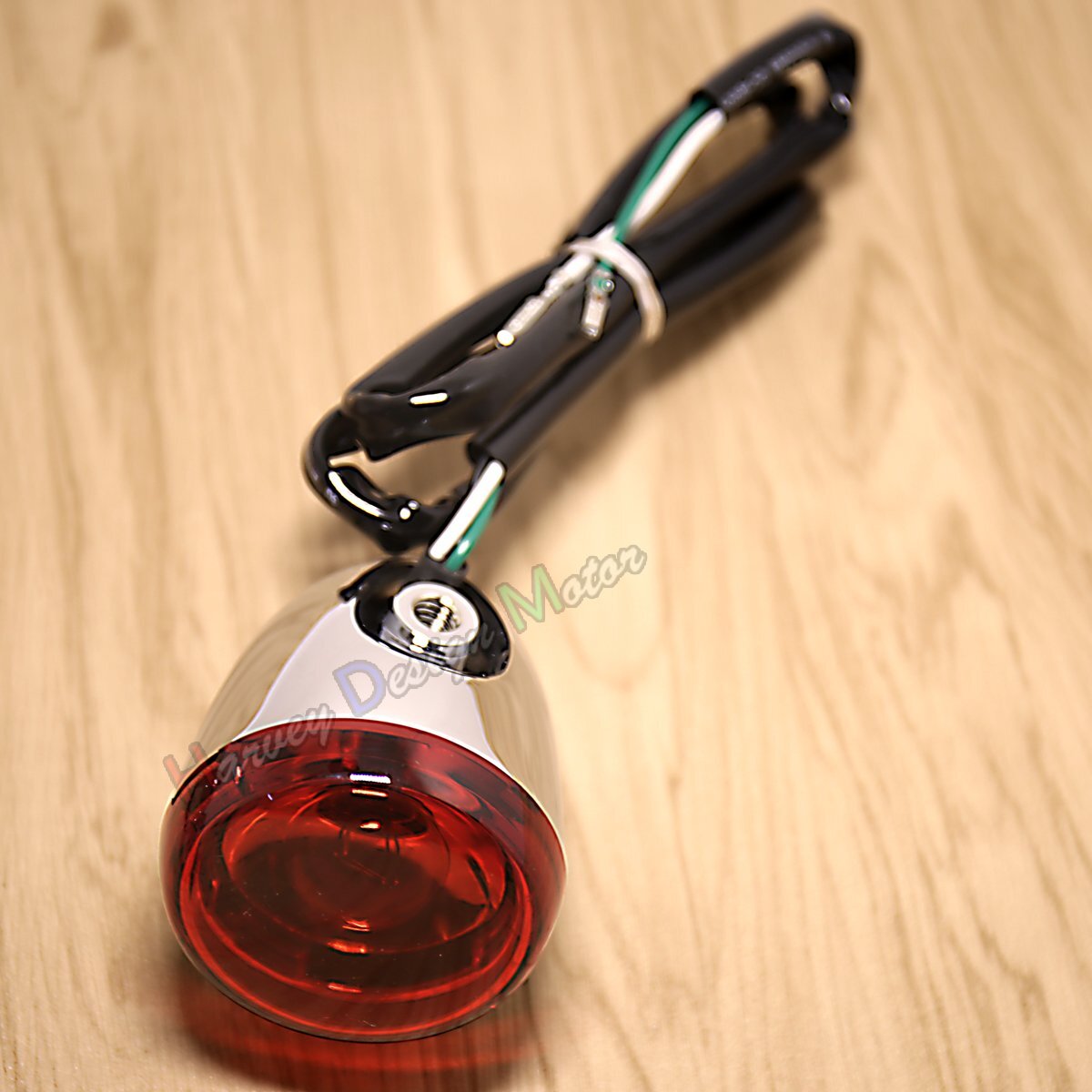 Chrome Deuce/Bullet Rear Red Turn Signals For Harley Softail Dyna Breakout