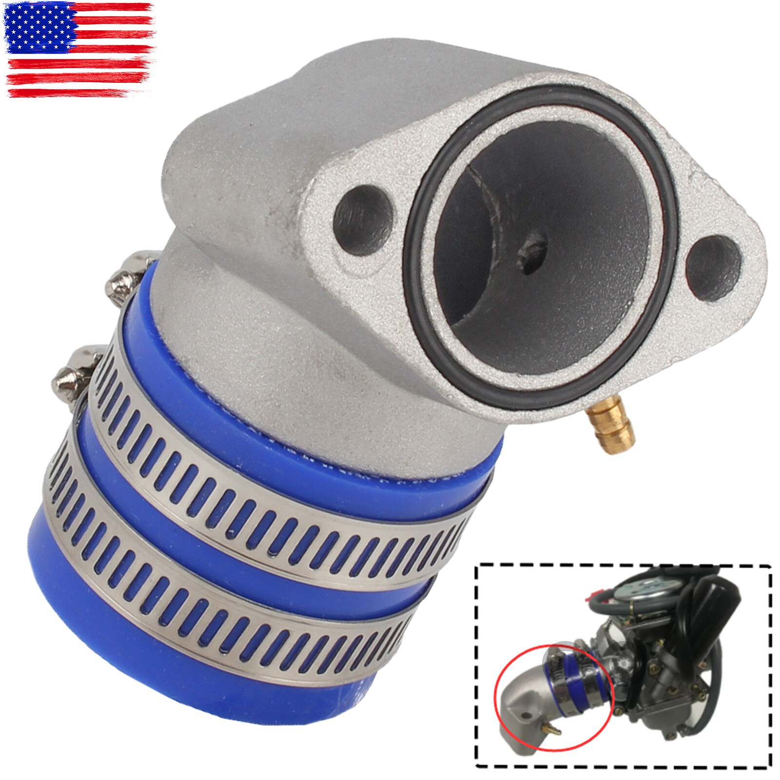 Aluminum Intake Manifold Boot for GY6 150cc-250cc Scooter ATV Go Kart 30mm