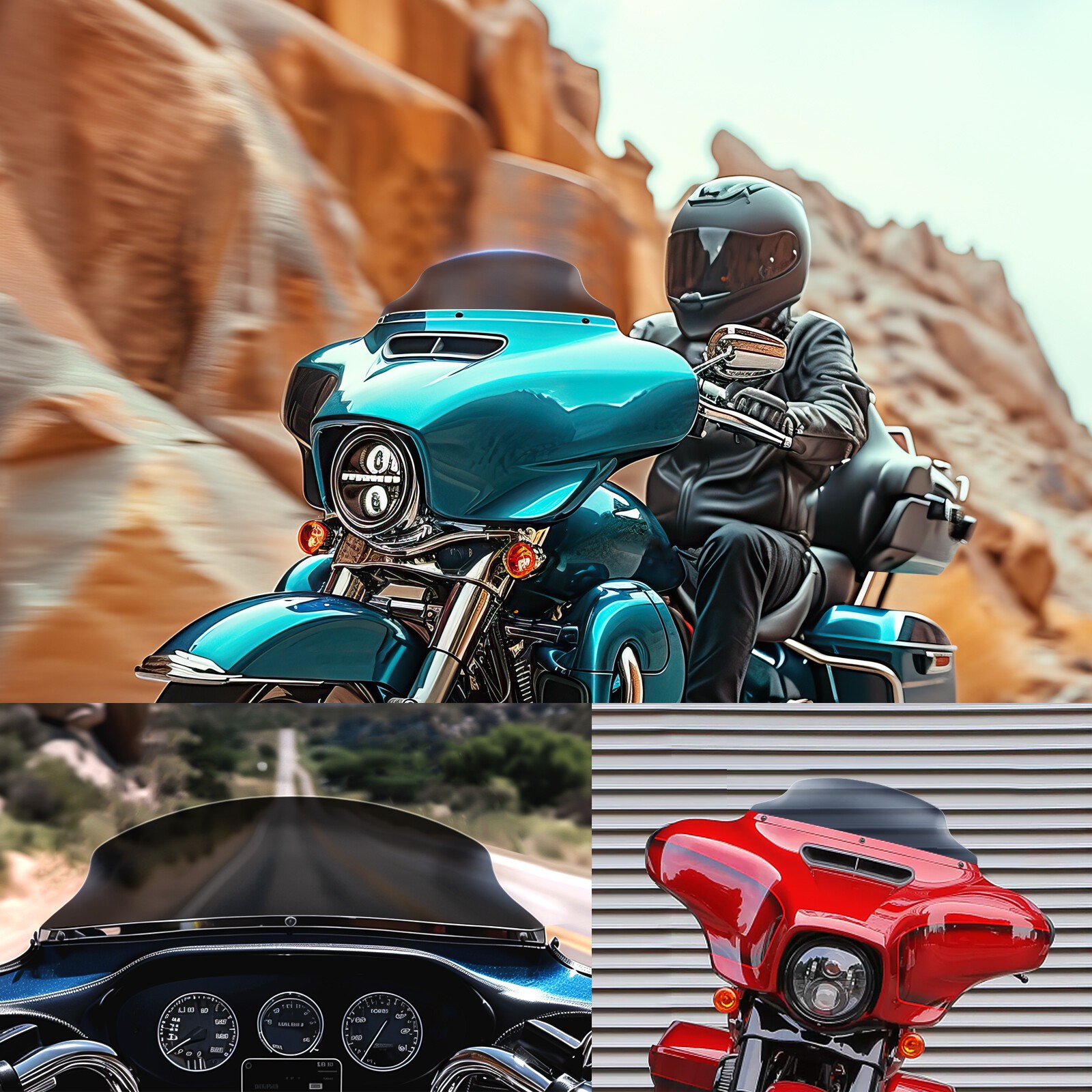 4″ Wave Windshield-Windscreen For Harley Touring 14-22 Electra Street Tri Glide