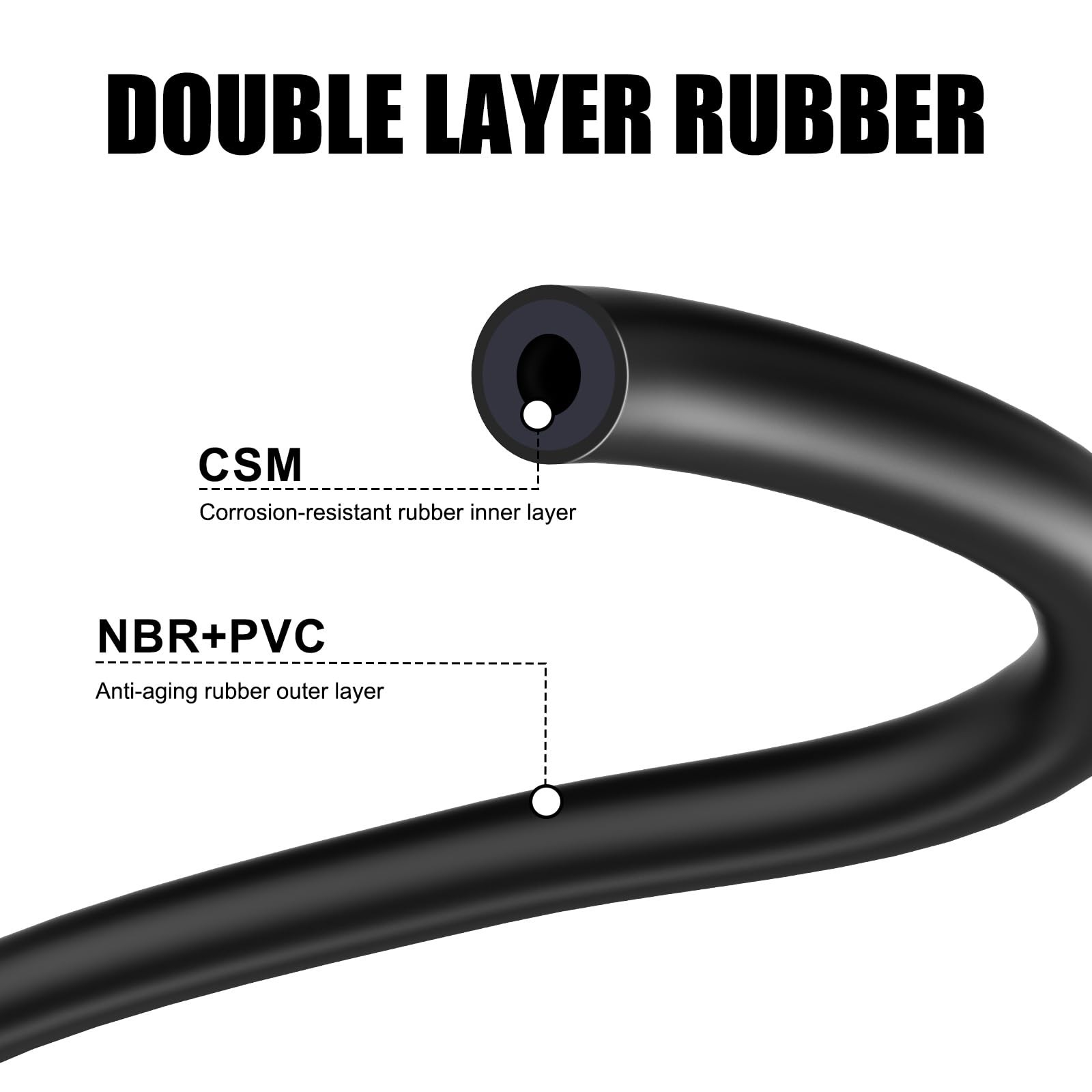 5.5mm Fuel Line 1/5 Inch Gas Tube Fuel Hose 5 Feet for ATV Quad Pit Dirt Bike Go