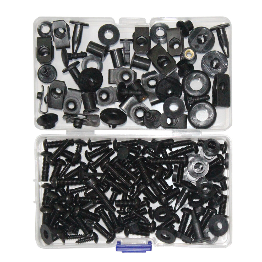 Multi-color CNC Motorcycle Complete Fairing Bolts Kit Bodywork Screws Nuts Black
