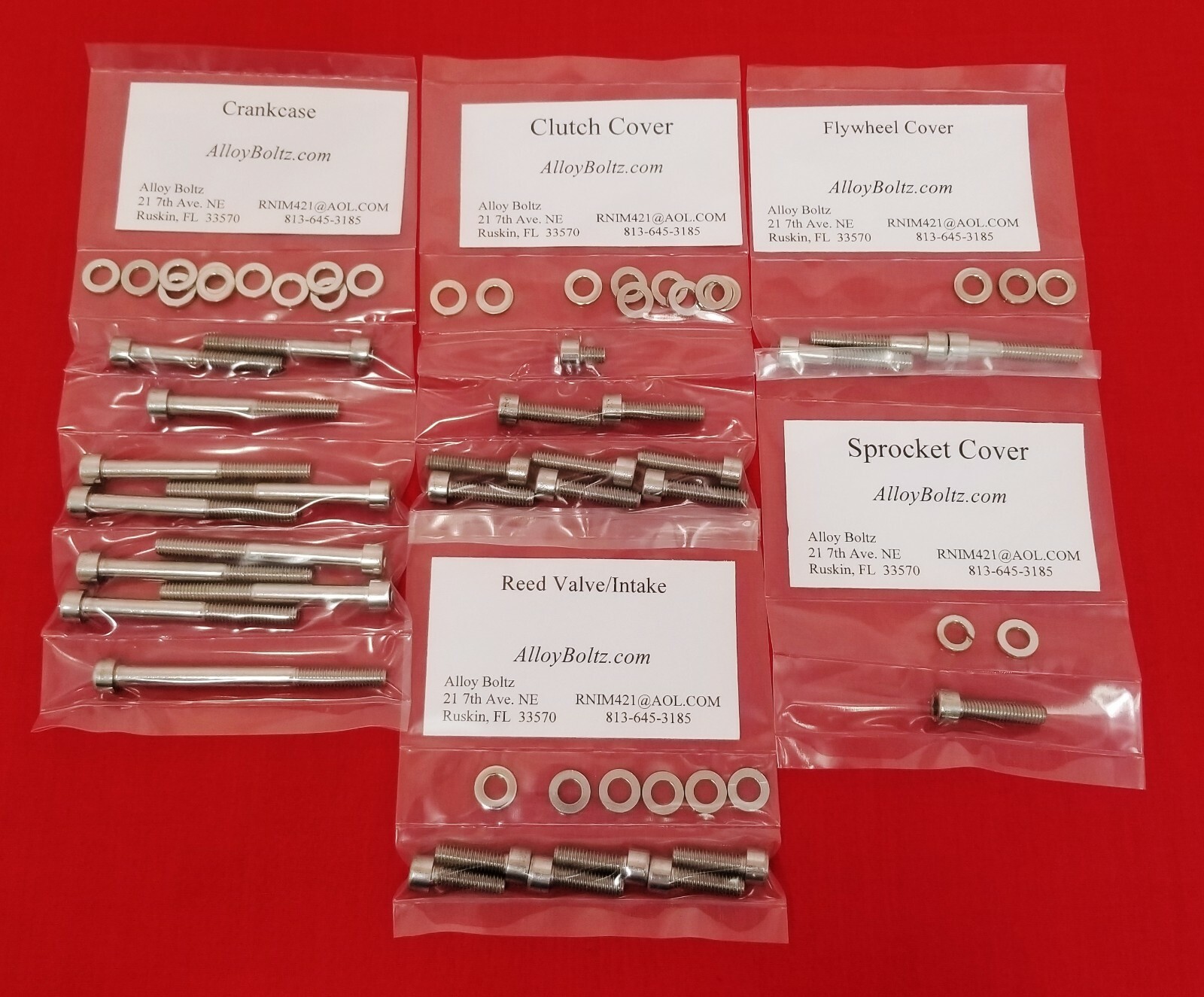 1980-1990 YAMAHA YZ465 IT490 YZ490 POLISHED STAINLESS ENGINE BOLT SCREW KIT SET