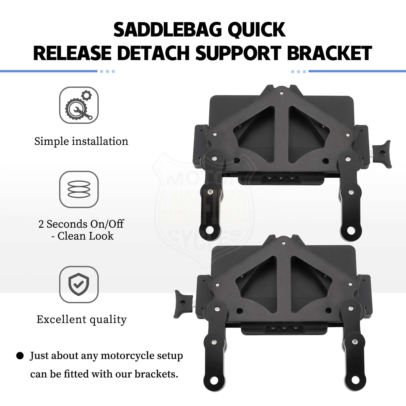 Universal Motorcycle SaddleBag Brackets Quick Release Lockable Mounting System