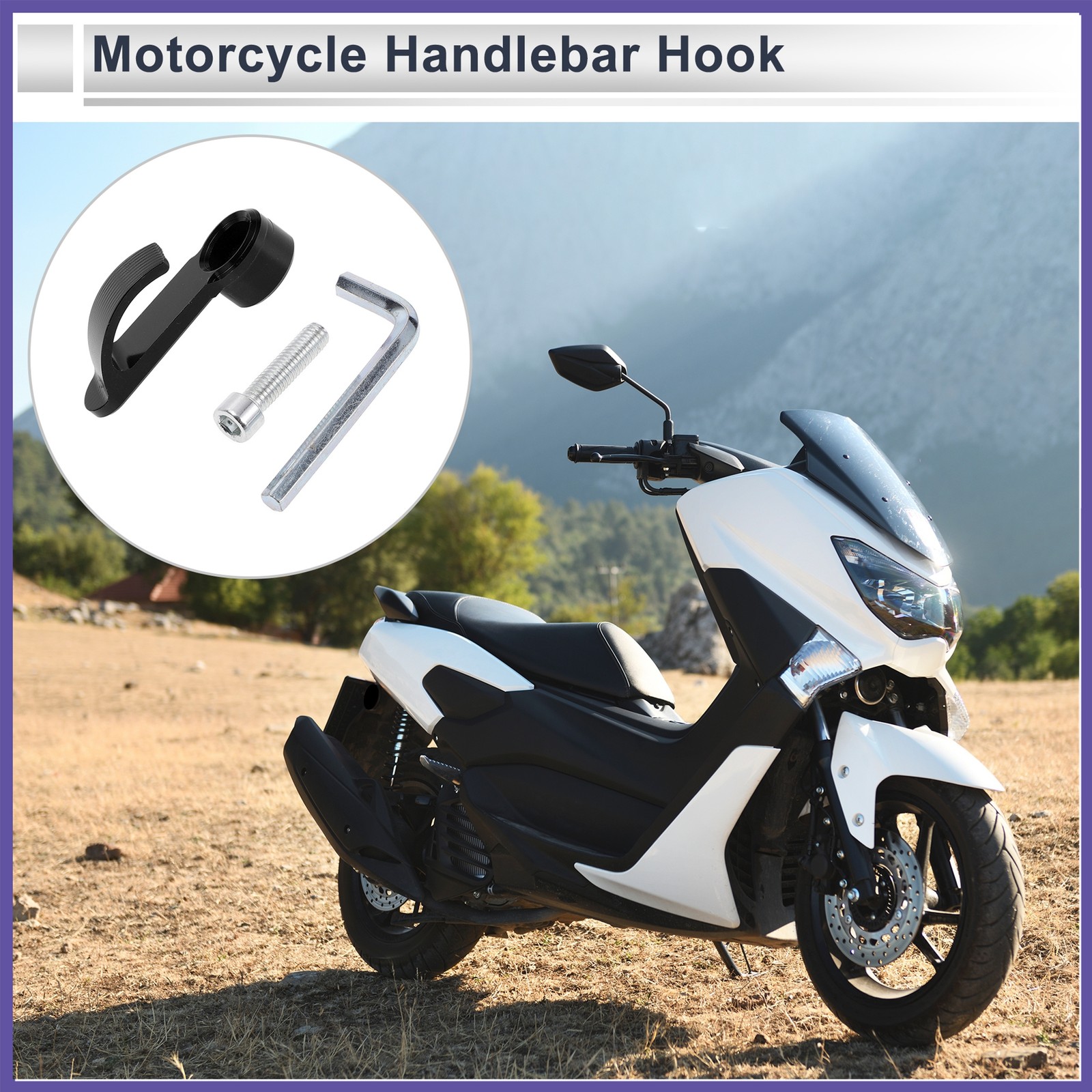 1Set Universal Motorcycle Handlebar Hook Load-Bearing Capacity Black