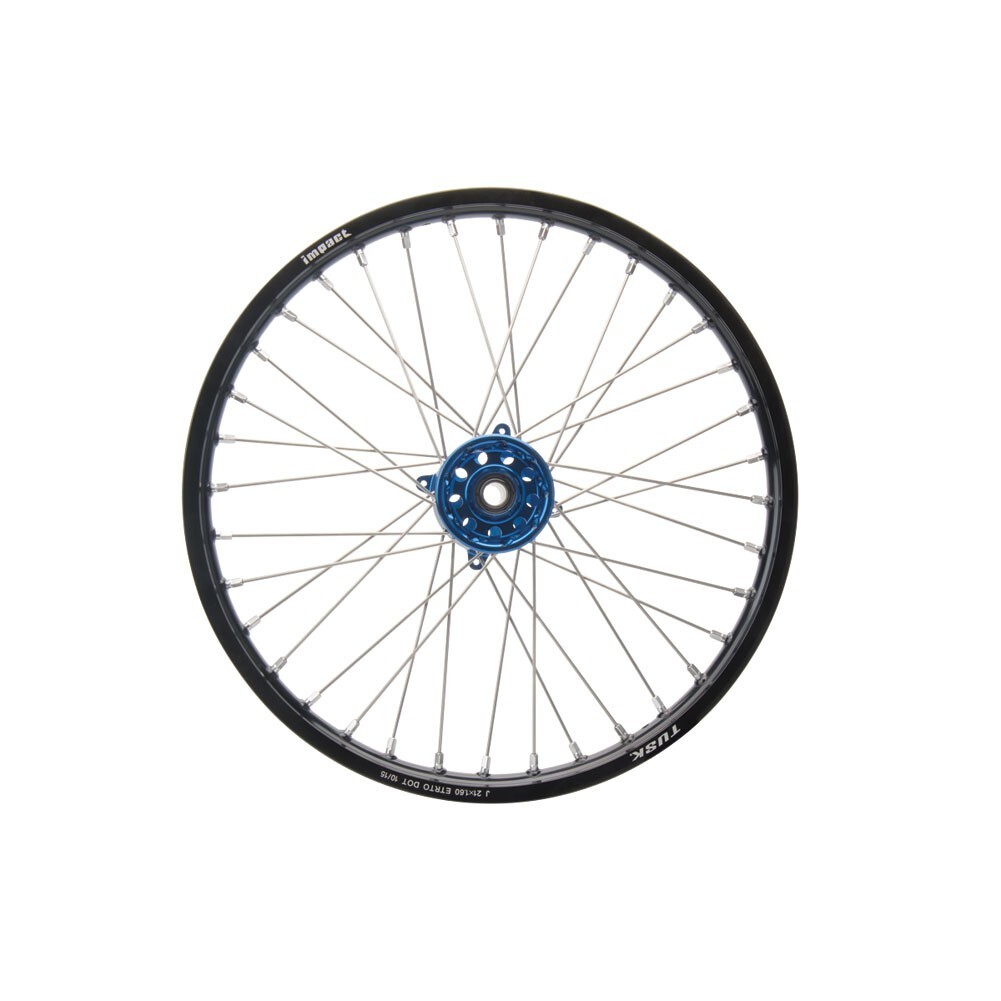 Tusk Impact Complete Wheel Front 21 x 1.60 Black Rim/Silver Spoke/Blue Hub -YZ85