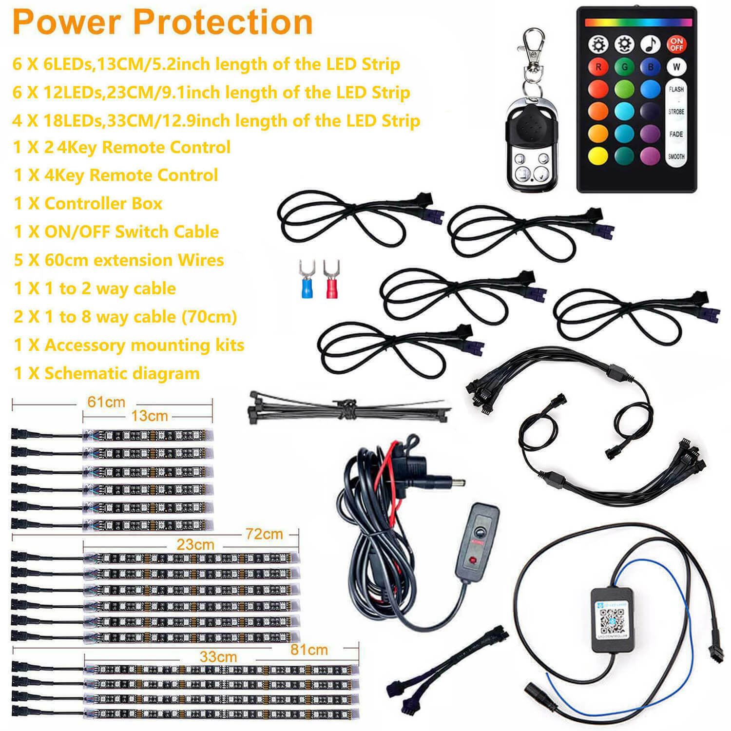 bluetooth 16X Motorcycle RGB LED Light Kit Accent Glow Strip for Harley-Davidson
