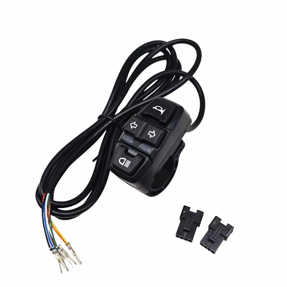 7/8in Headlight Switch Turn Signal Horn ON/OFF Button For Motorcycle Handlebar