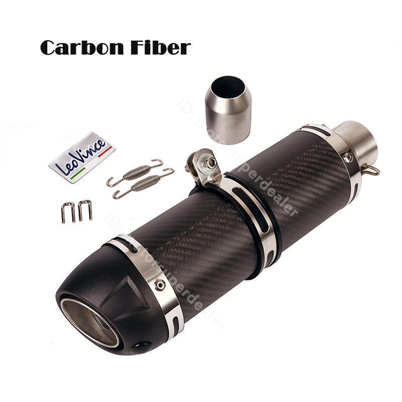 51mm Motorcycle Exhaust Tips Muffler Tail Pipe Carbon Fiber 350mm with DB Killer