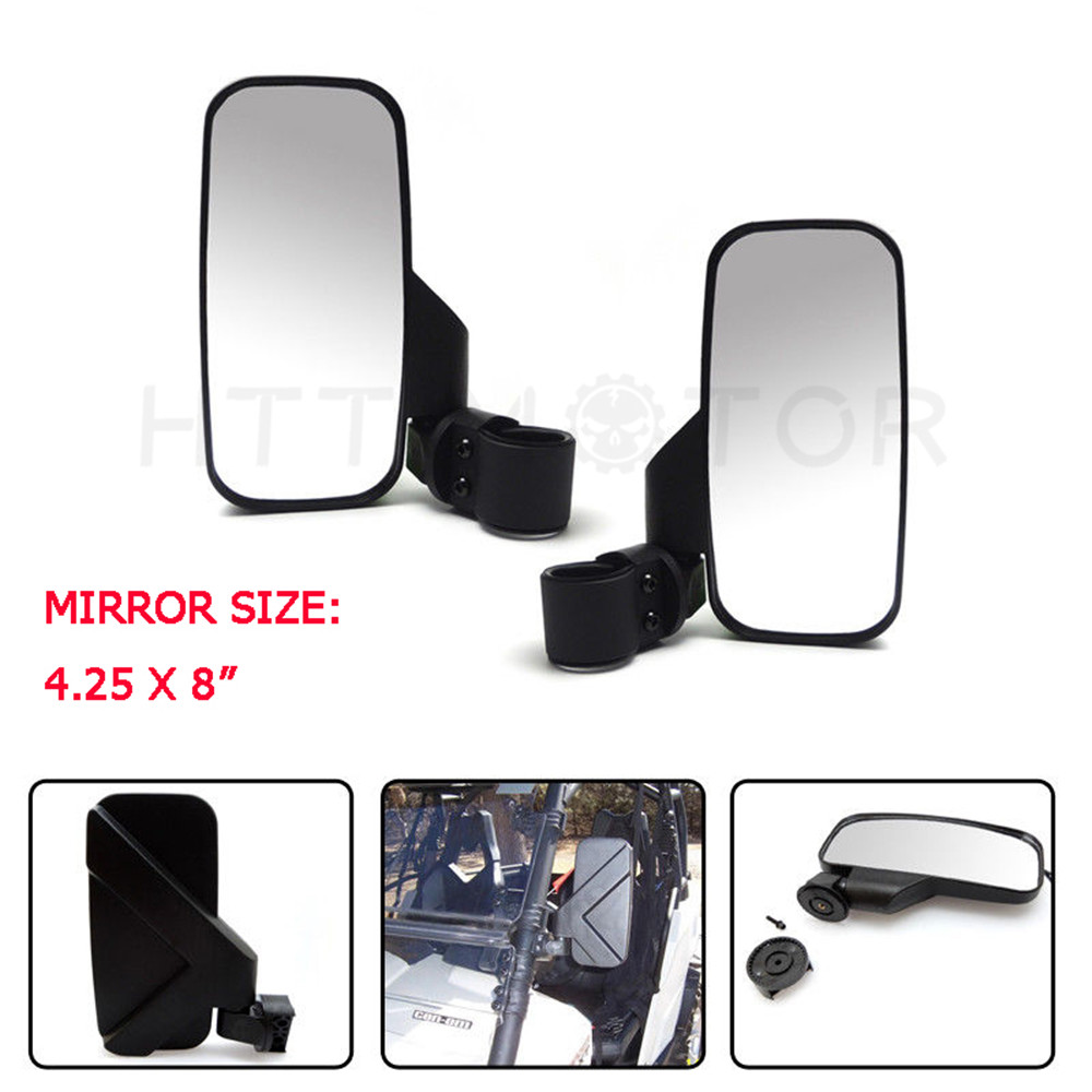 4.25″x8″ Mirror Set UTV Side View High Impact Break Away Convex 1 5/8″-2″ Roll