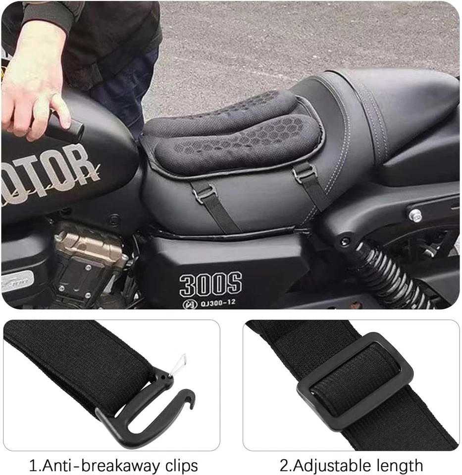 Motorcycle Seat Comfort 3D Gel Seat Cushion Pressure Relief Air Pad