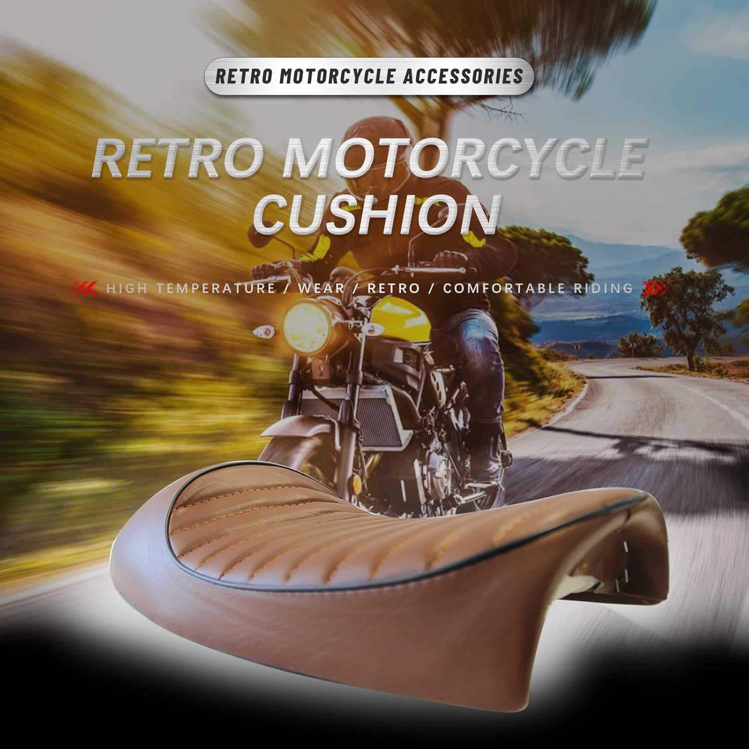 For Moto Guzzi V35 V65 V75 V85 V7 Brown Motorcycle Hump Cafe Racer Seat Saddle