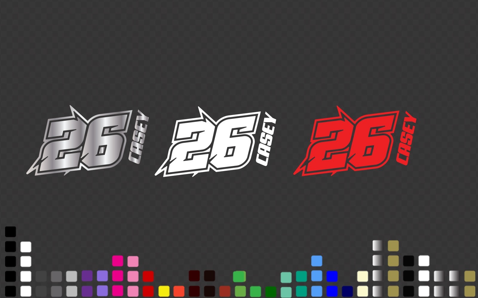 3x Custom Racing Name Number Plate Decal Vinyl Stickers PW50 MX Motocross Bike