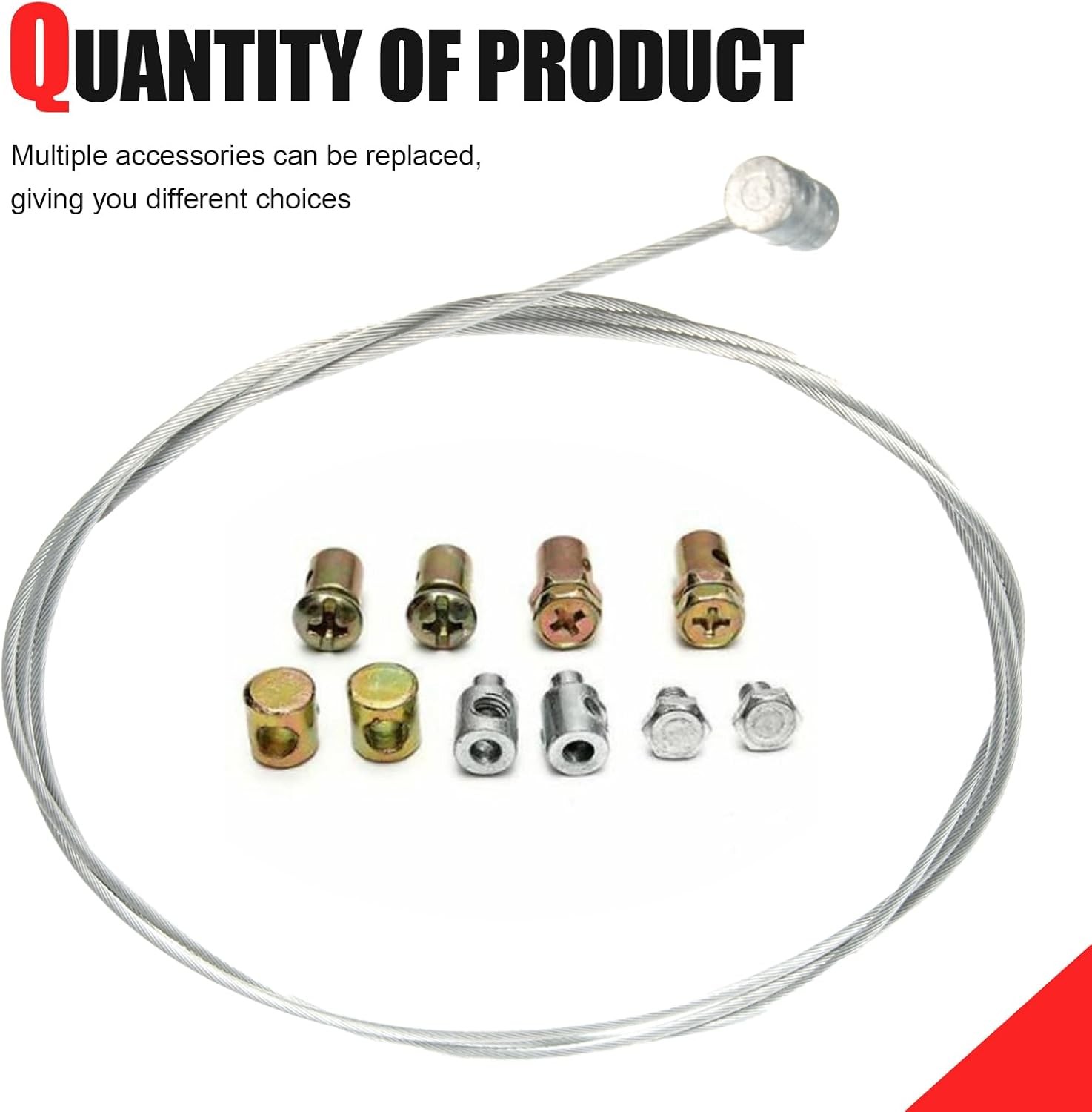 Motorcycle Throttle Clutch Brake Cable Repair Kit, Universal Ends, Silver