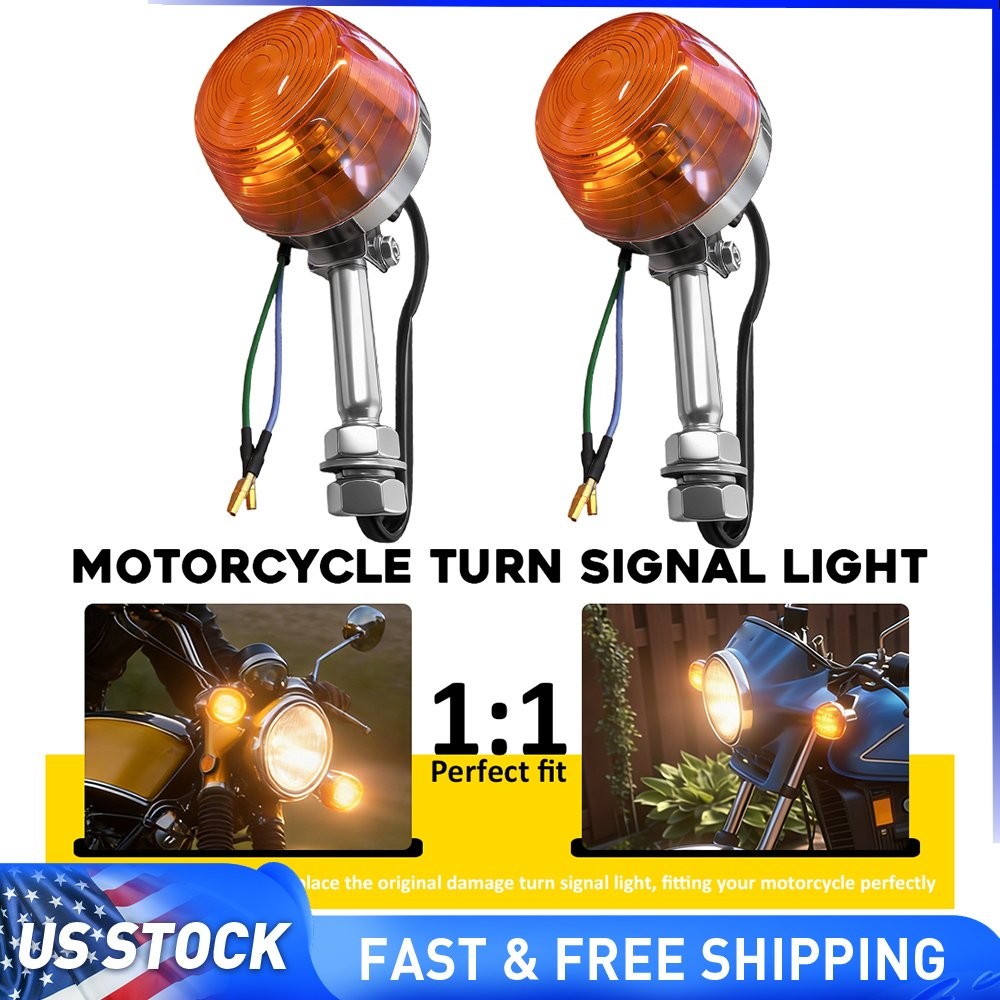 Front Rear Turn Signal Lights Amber Left Right For Honda CB750K 1969-1974 CB550K