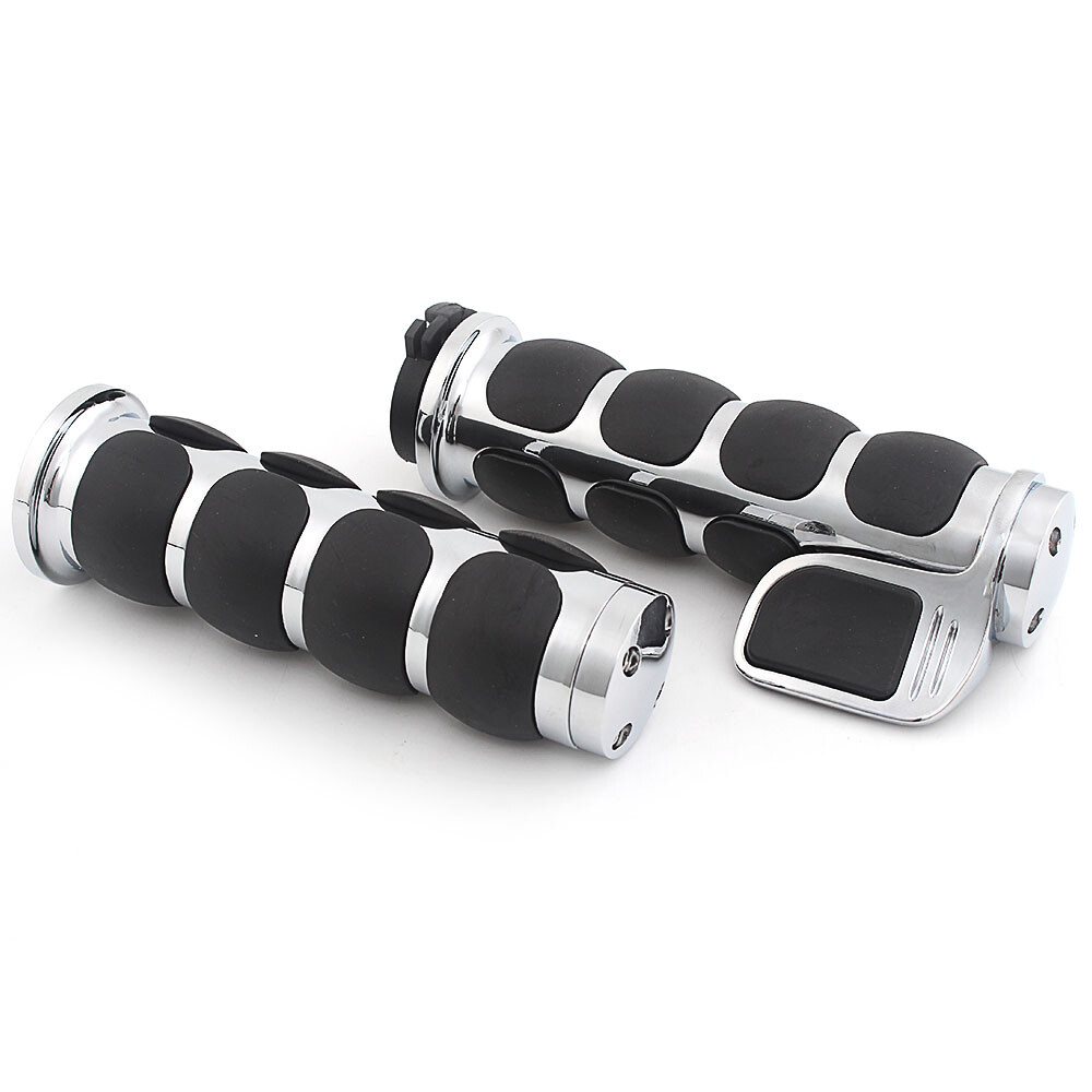 Motorcycle 1″ Handlebar Hand Grips w/Throttle Fit for Harley Touring Road Glide
