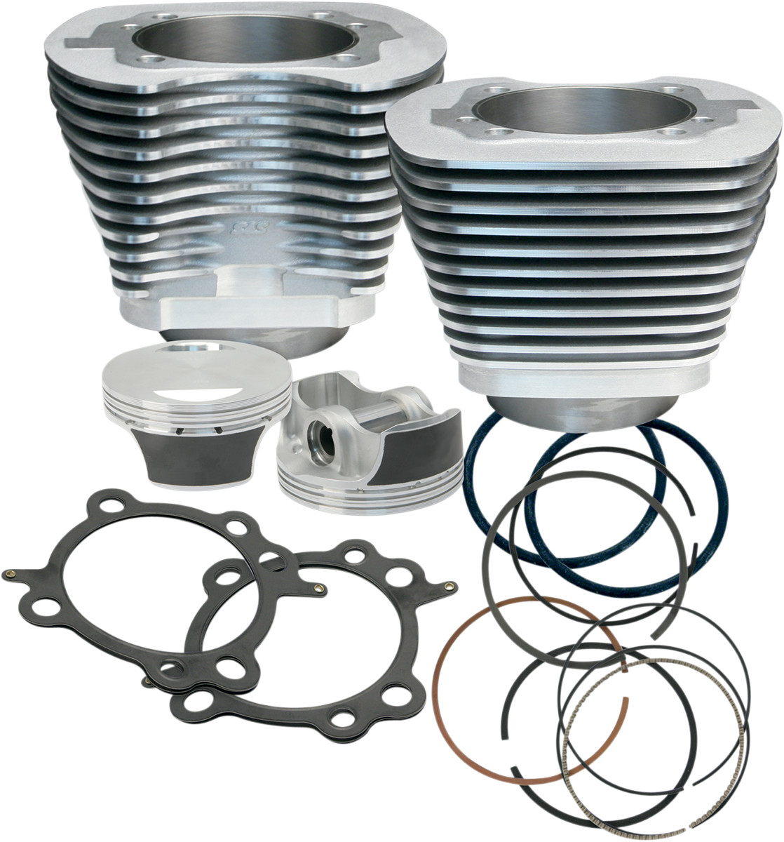 S & S Cycle Big Bore Cylinder Kit 106in Silver Powder-Coated 910-0202