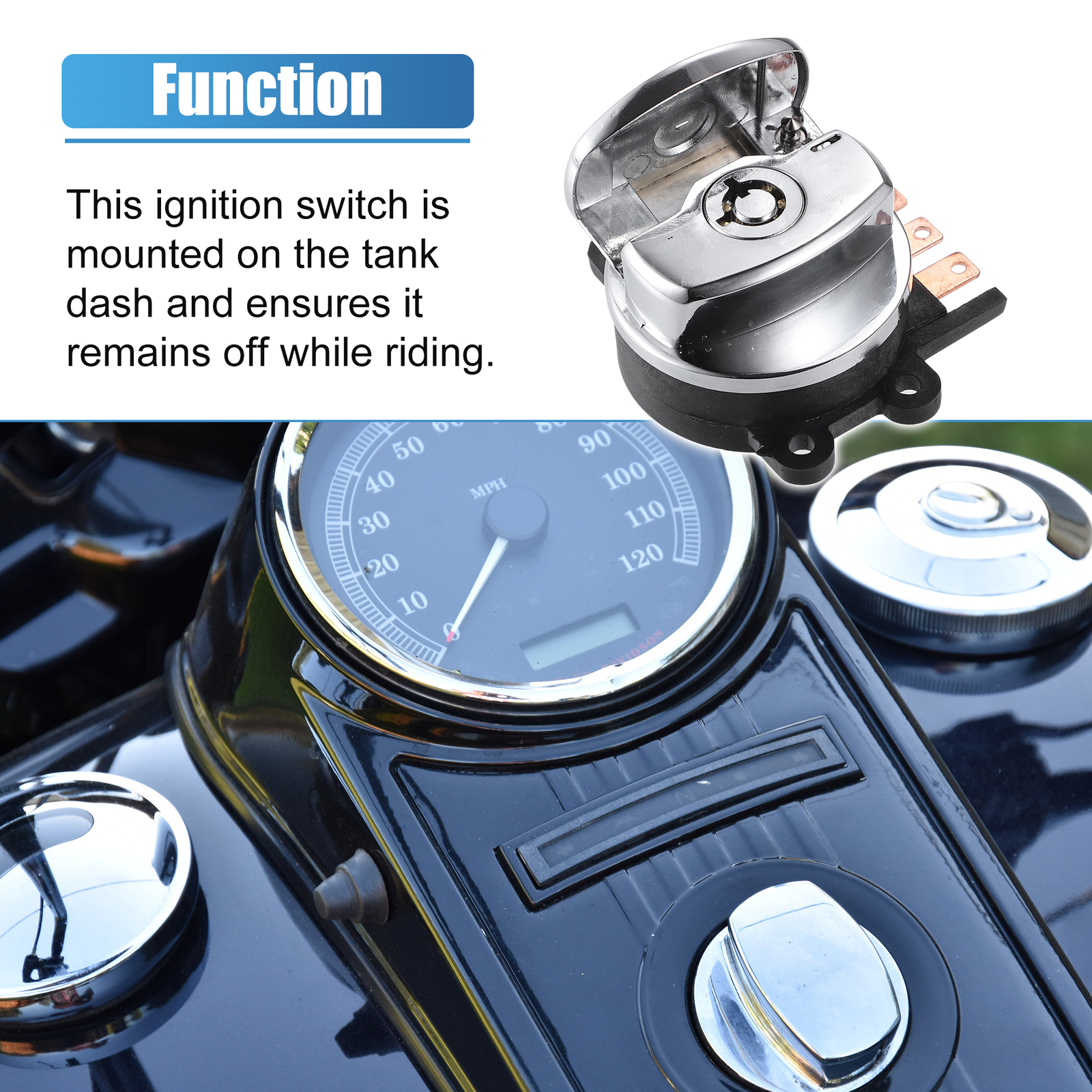 Round Key Ignition Switch ONE Custom for Harley-Davidson Softail Road King 93-13