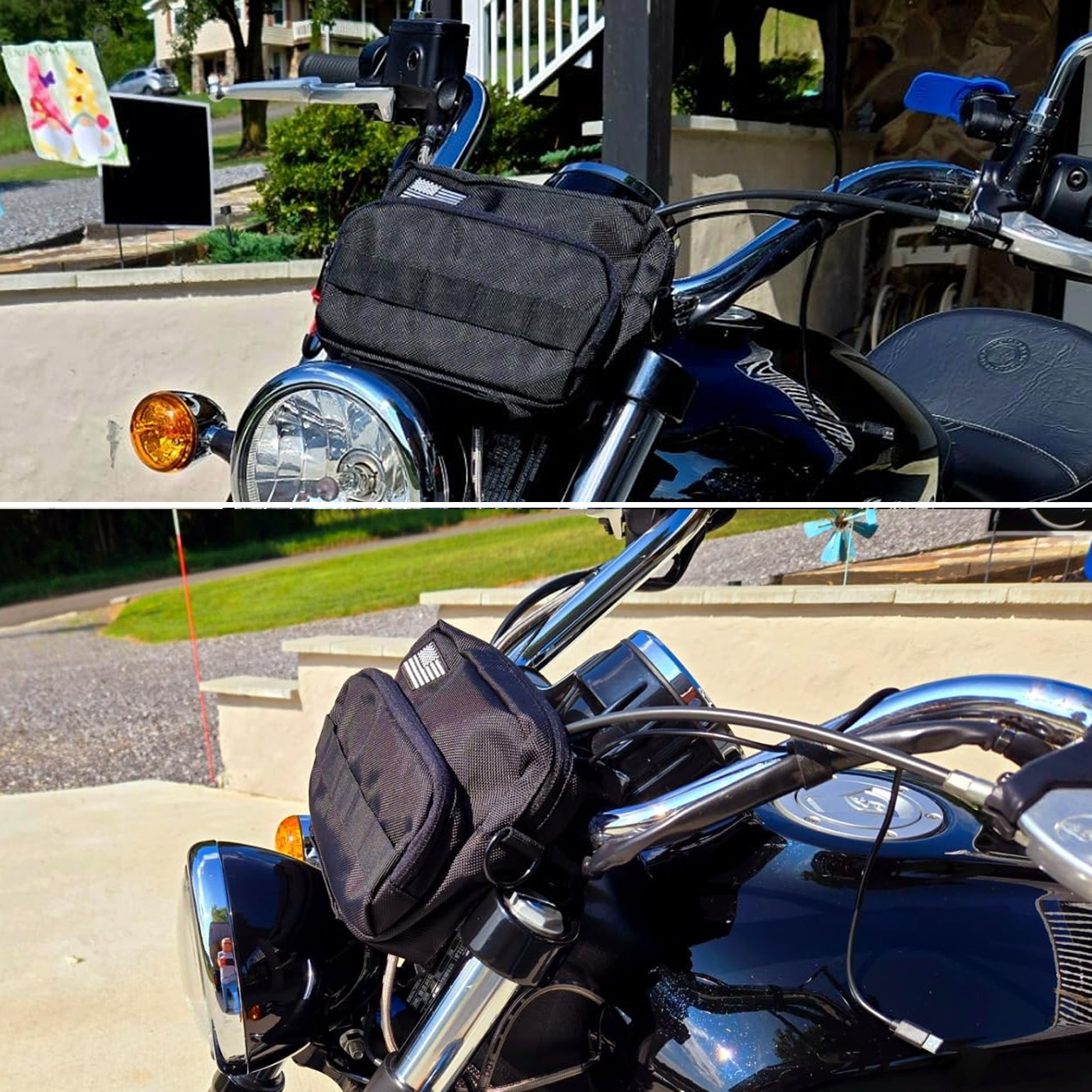 Universal Motorcycle Handlebar Bag Front Fork Bag for Softail Sportster Fat Boy