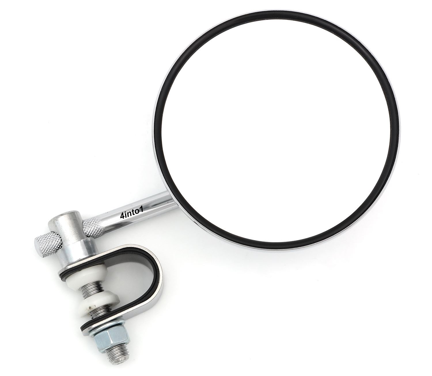 Universal Chrome 4″ Clamp-On Mirror – Short Stem Motorcycle ATV – 3/4″ 7/8″