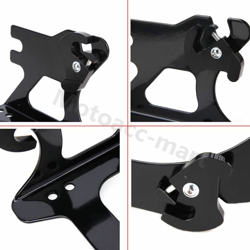 Detachable 2-up Tour Pack Pak Mount Rack + Docking Hardware Kit For Harley Glide