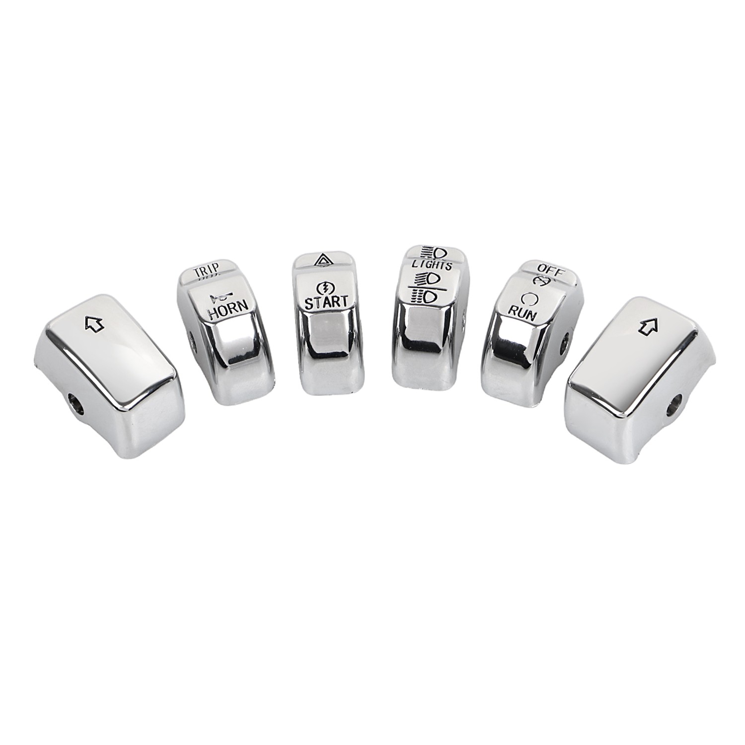 Chrome ABS Switch Housing Button Cap For Harley Softail Dyna Fat Bob Low Rider