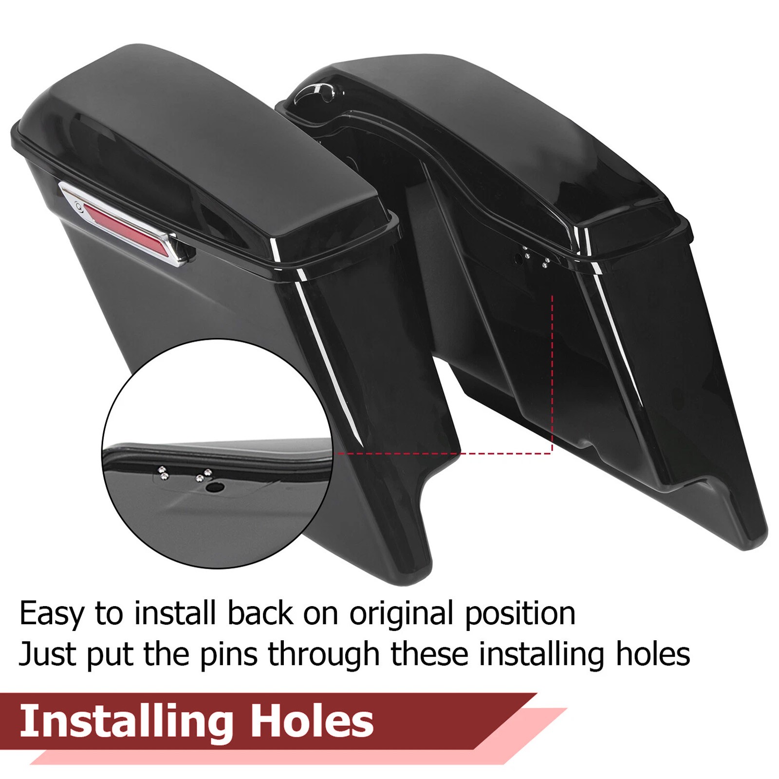 5″ Stretched Extended Hard Saddlebags For Harley Electra Glide Road King 93-13