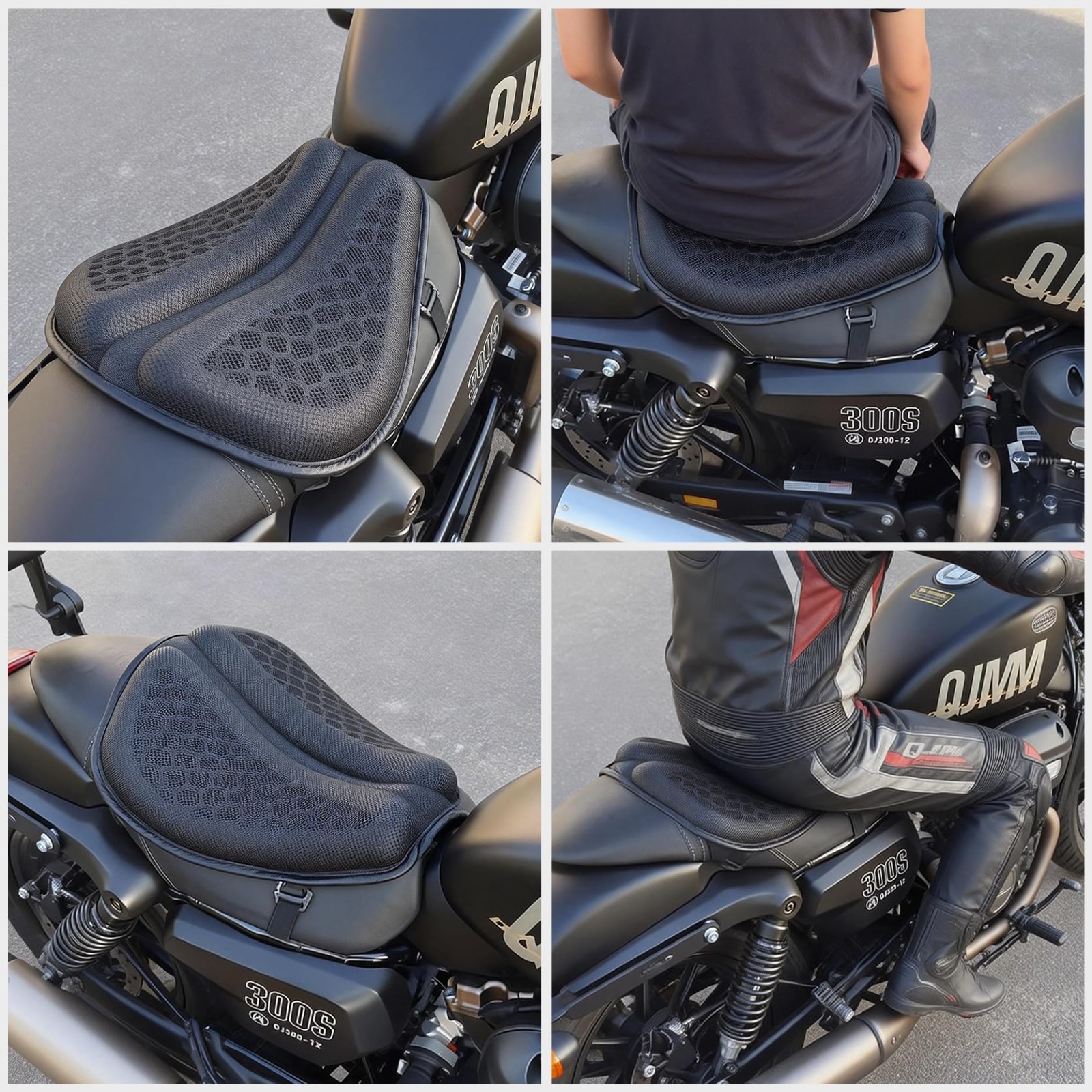 Gel Motorcycle Seat Cushion – Foldable Soft Pressure Relief Pad, Ergonomic Desig