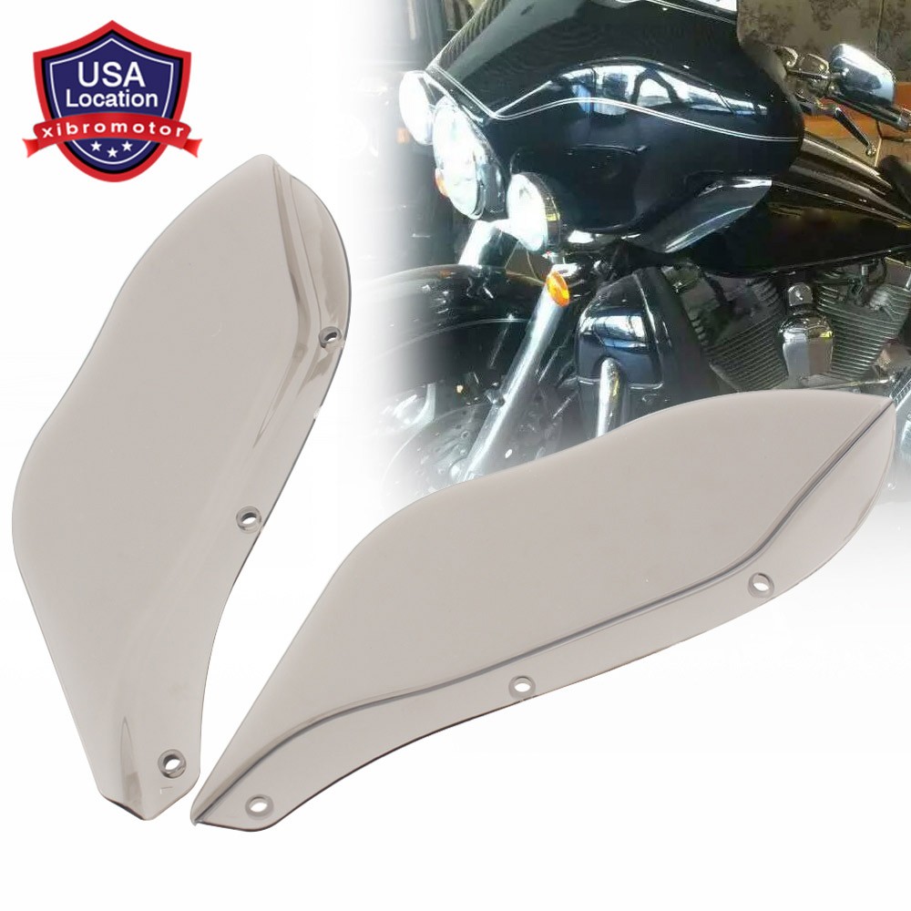 2pcs Motorcycle Side Wings Wind Air Deflector Fairing Smoke for Harley Touring
