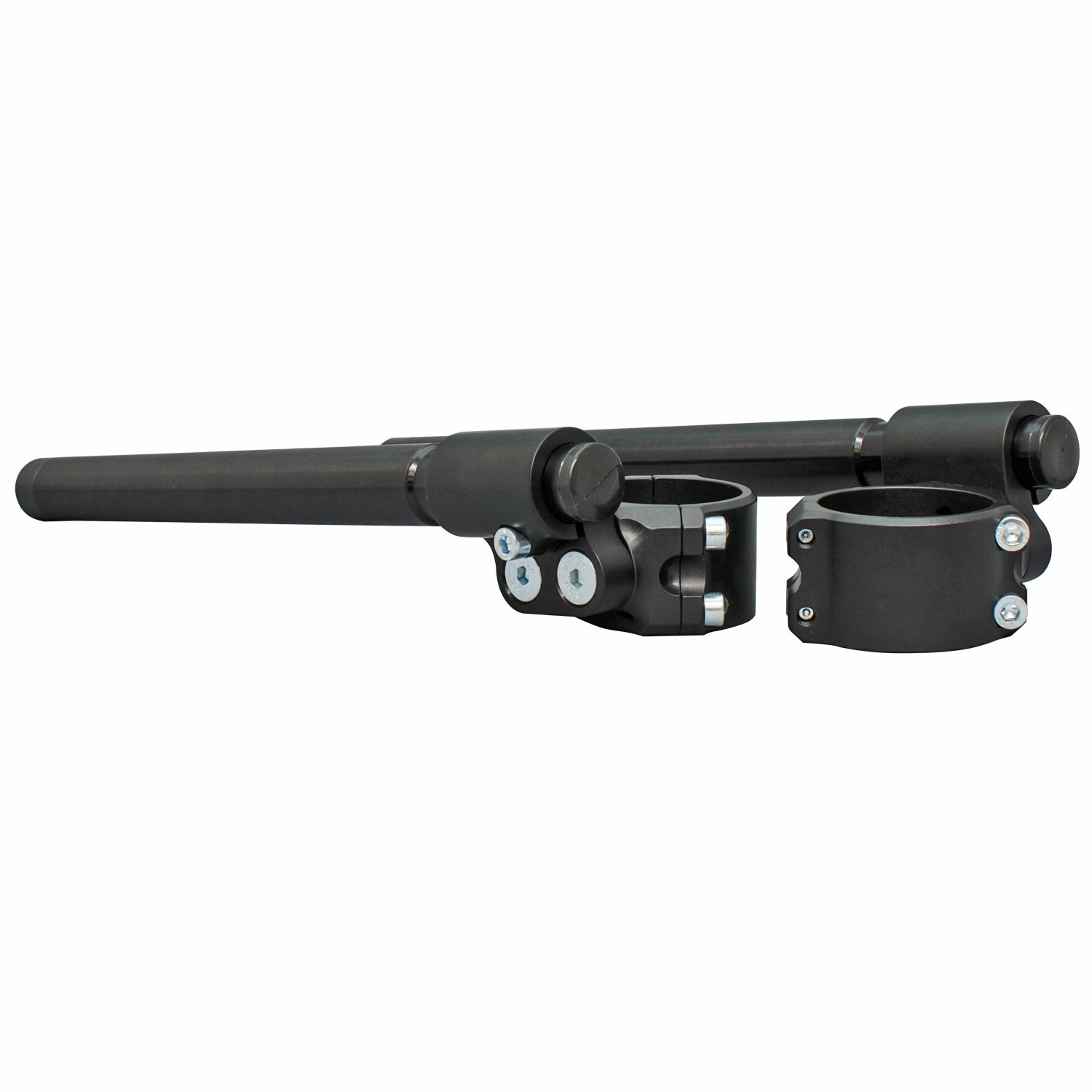 1 inch Clipon Risers with 50mm clamps and 12″ 7/8″ Black bars) – 12-1550-78B