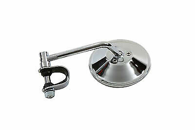 V-Twin 4″ Round Mirror with Clamp On Stem Chrome for Harley Davidson