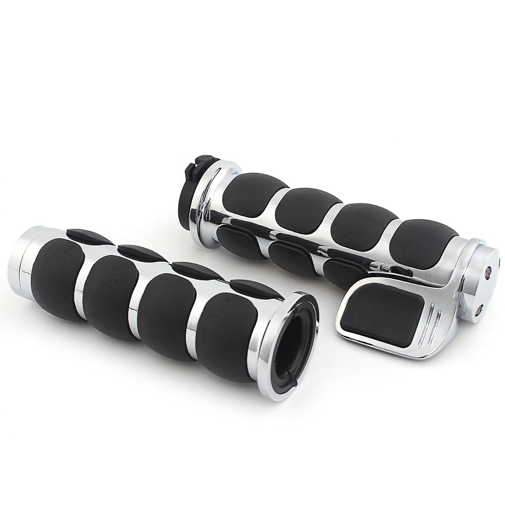 Motorcycle 1″ Handlebar Hand Grips w/Throttle Fit for Harley Touring Road Glide