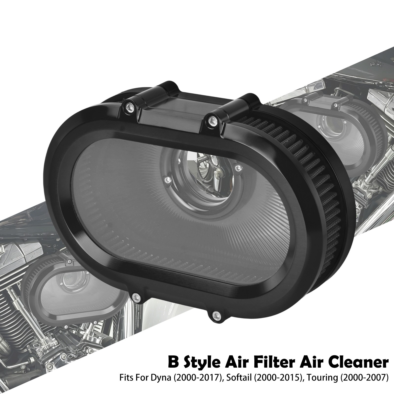 Air Cleaner Oval Intake Filter For Dyna Wide Super Glide Street Bob 2000-2017