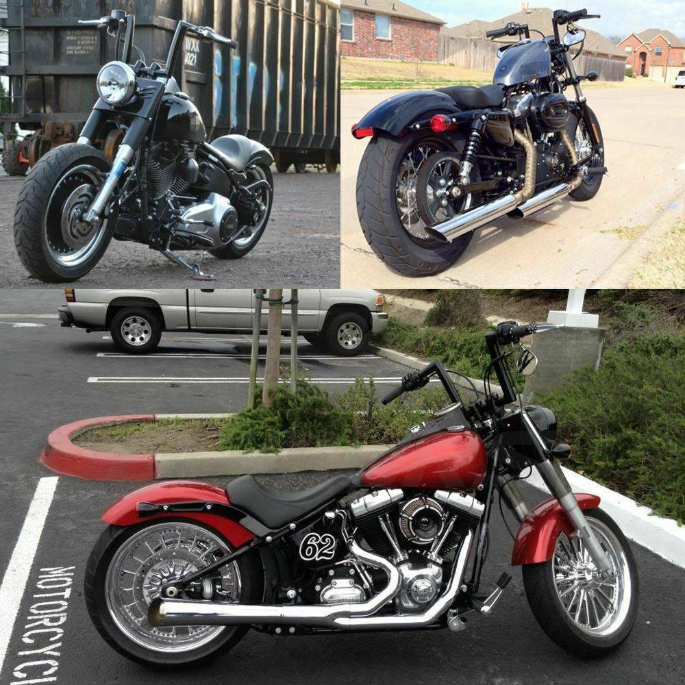 1″ Motorcycle 8″ & 10-1/2″ Rise Ape Hanger Handlebars Z-Bar Drag Bars For Harley