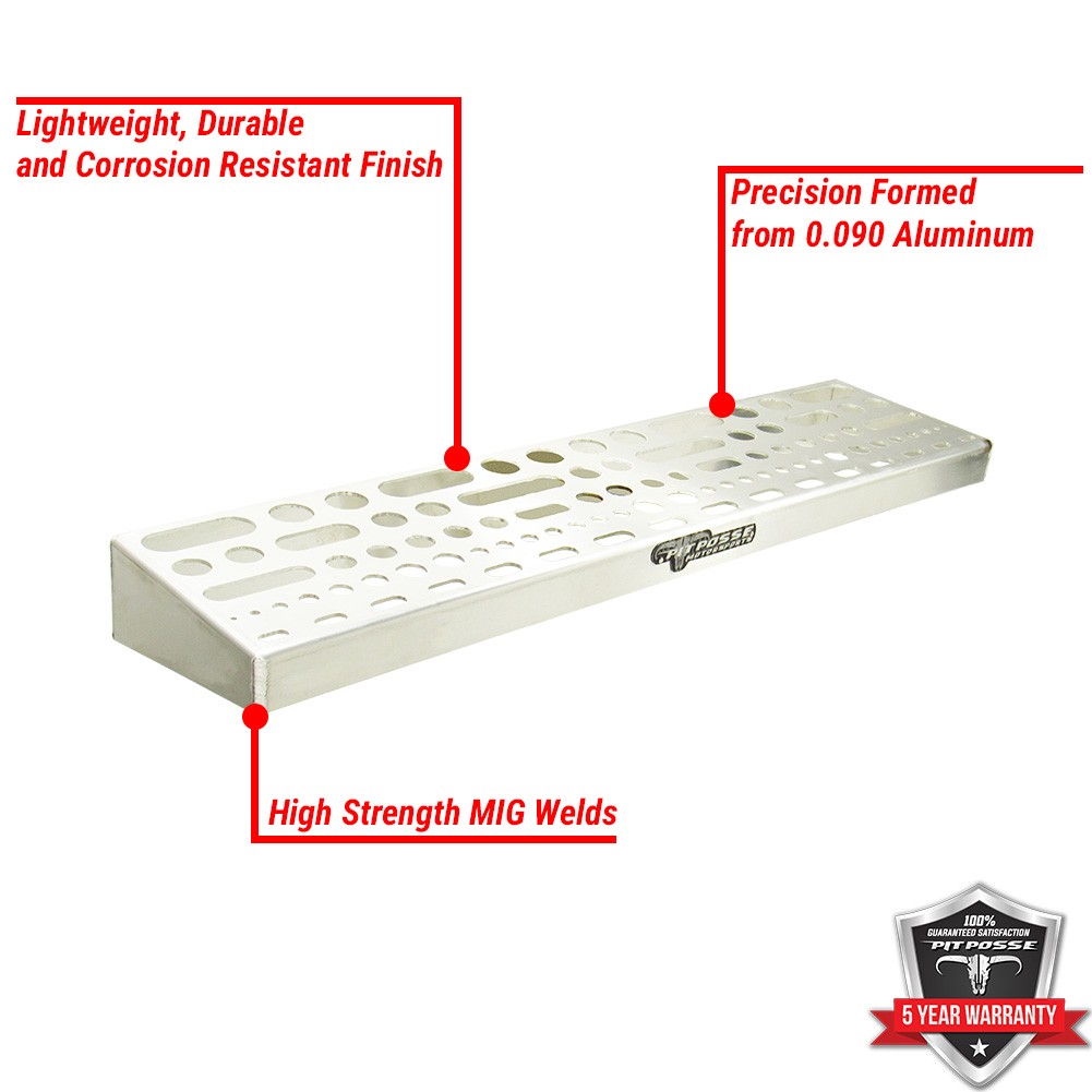 Pit Posse Tool Storage Wall Tray Organizer Rack Holder Aluminum-Made in USA
