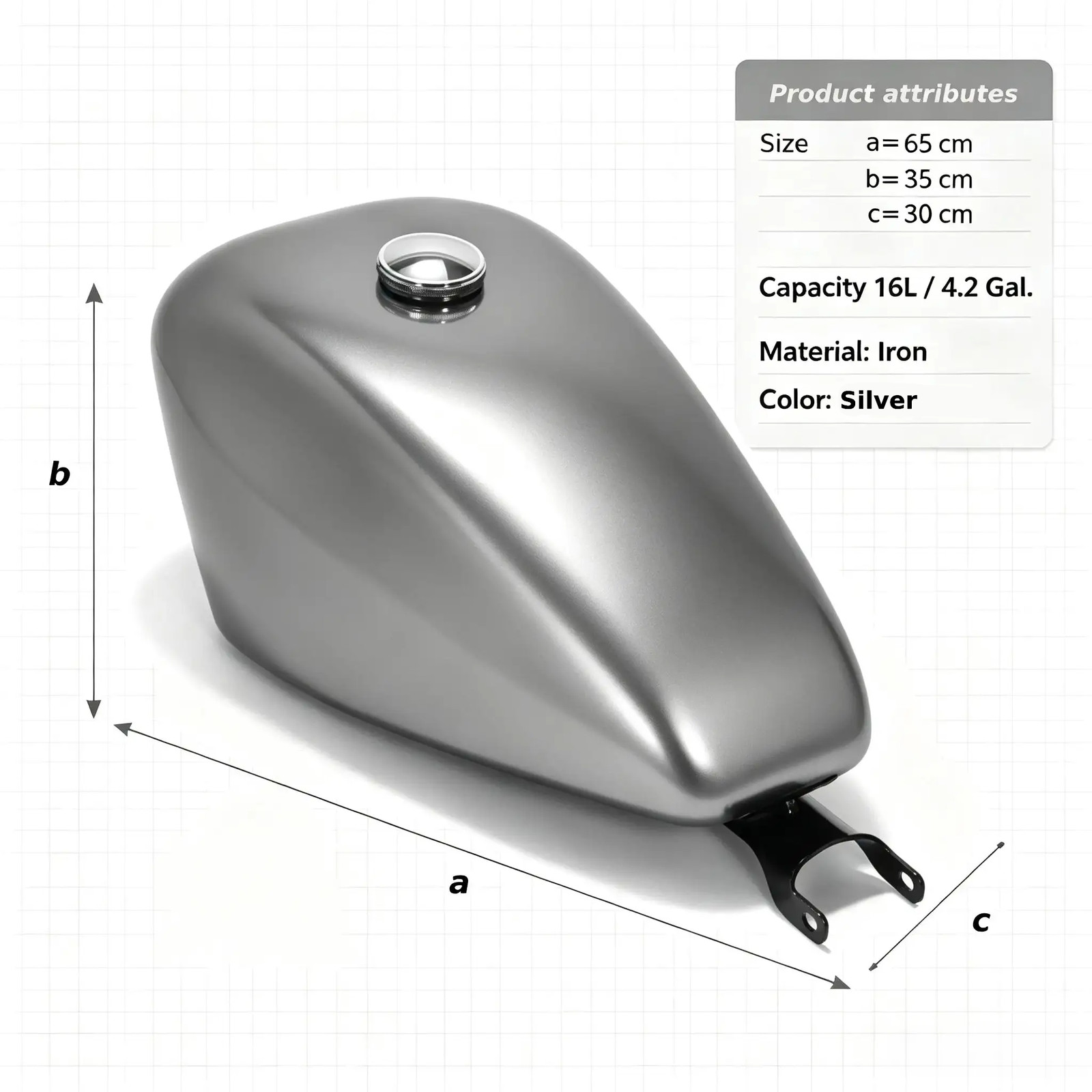 Motorcycle 16L/ 4.2 Gallon Gas Fuel Tank & Cap For Harley Sportster 883 1200 07+