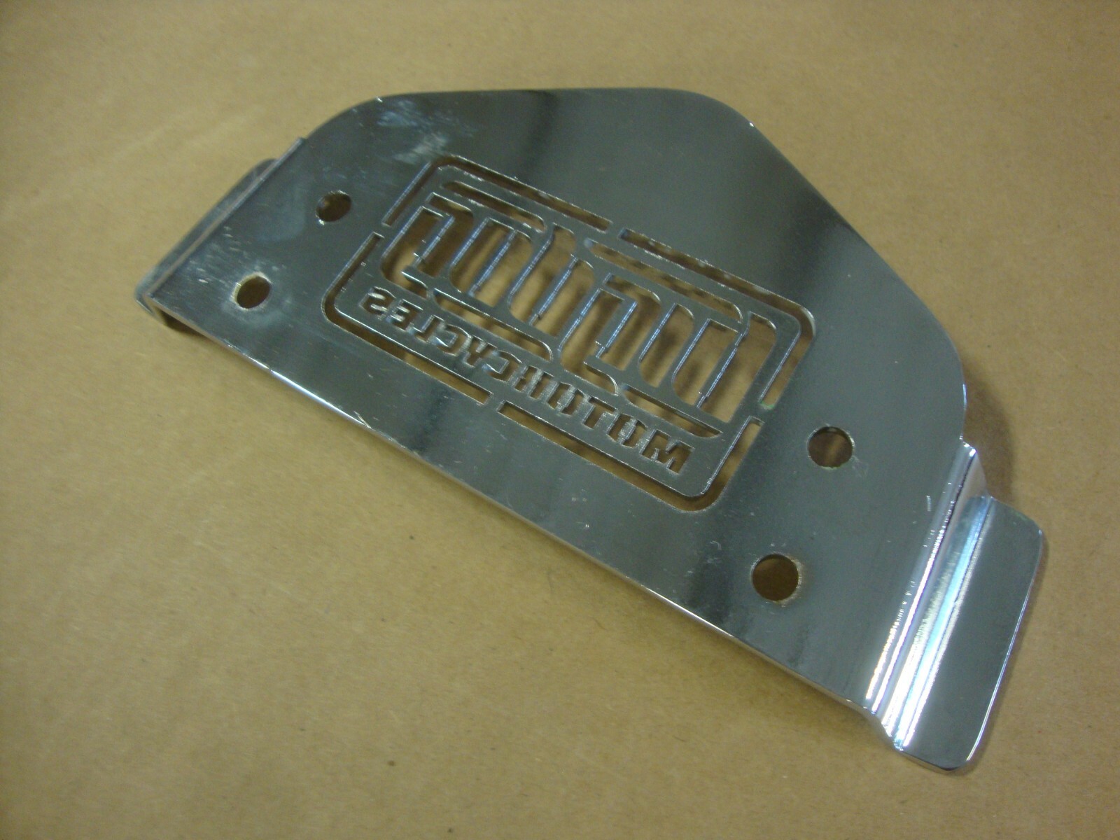 BIG DOG MOTORCYCLES BLEM LOWBOY SISSY BAR BACKREST PLATE w/ LOGO OEM CHROME