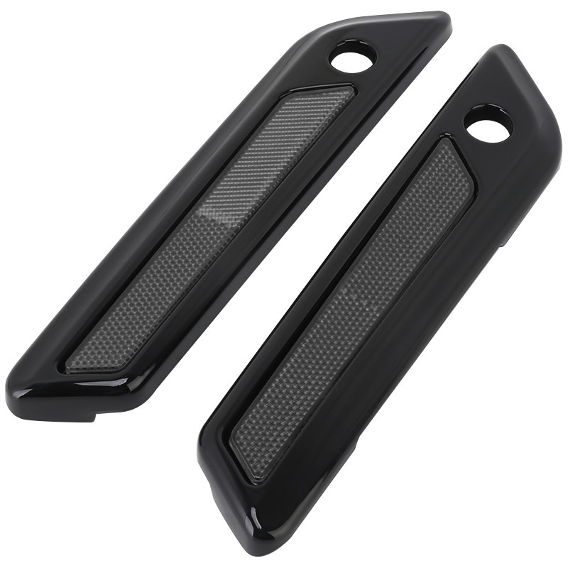 Black Saddlebag Hinge Latch Covers For Harley Touring Road King Glide 2014-2023