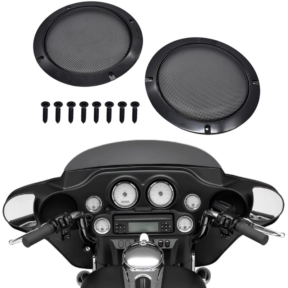 2x 6.5″ Lower Leg Vented Fairing Speaker Cover Mesh Grills for Harley-Davidson