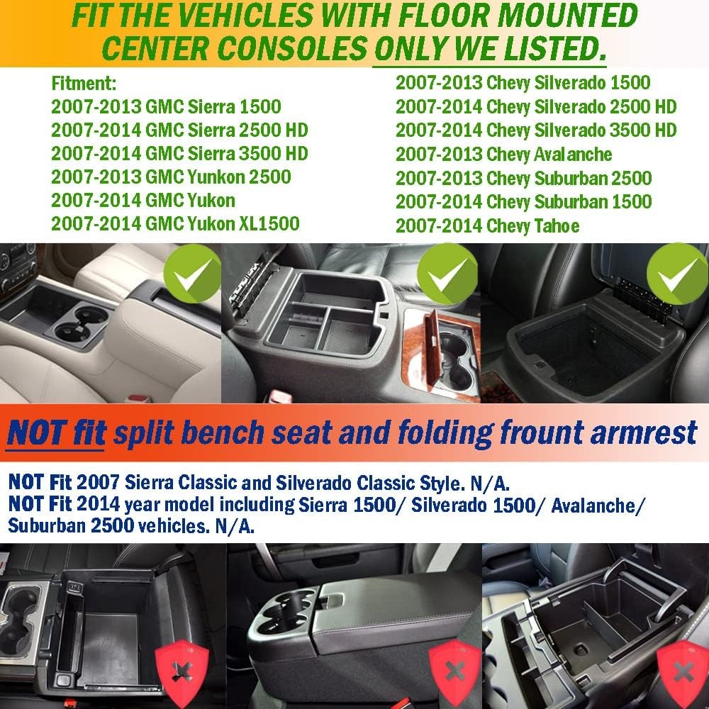 Center Console Tray 2007-2014 Sierra Silverado Yukon Suburban Tahoe AColor: blue