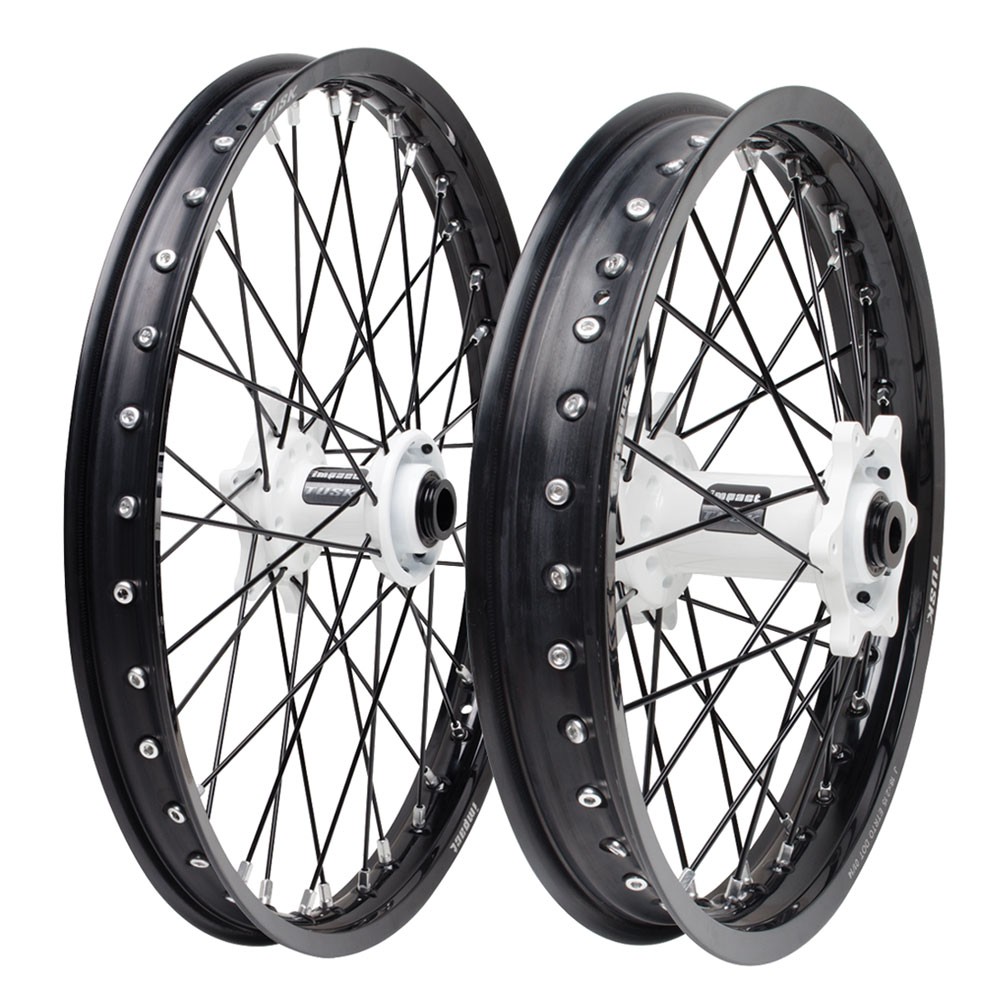 Tusk Impact Complete Front and Rear Wheel 1.60 x 21 / 2.15 x 19 Black Rim/Black