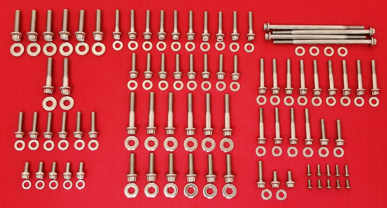 1999-2005 DYNA ARP GRADE 8 12PT POLISHED STAINLESS ENGINE TRANS BOLT SET KIT