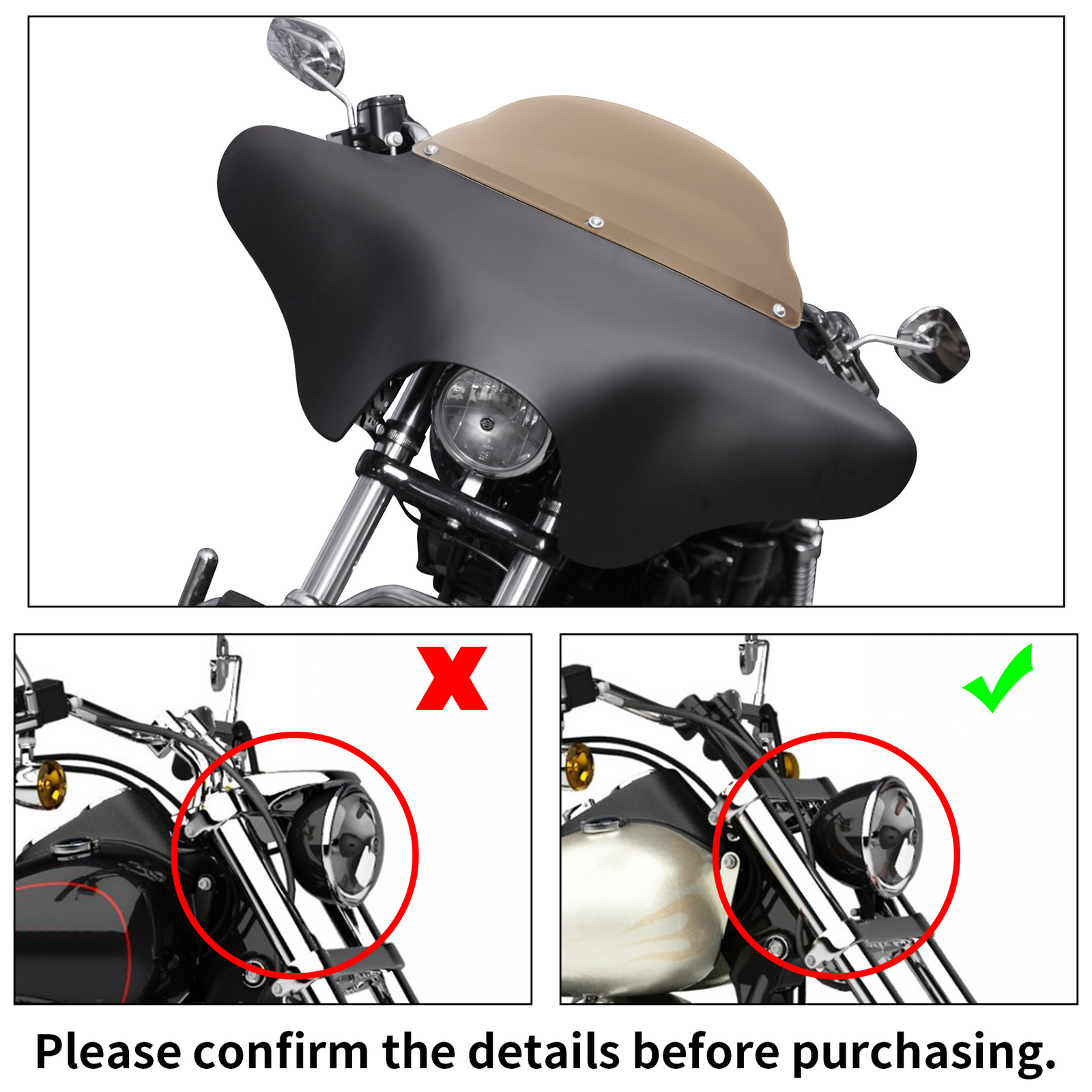 Vivid Black Batwing Fairing Windshield Fit For Yamaha V Star 1100 650 Classic