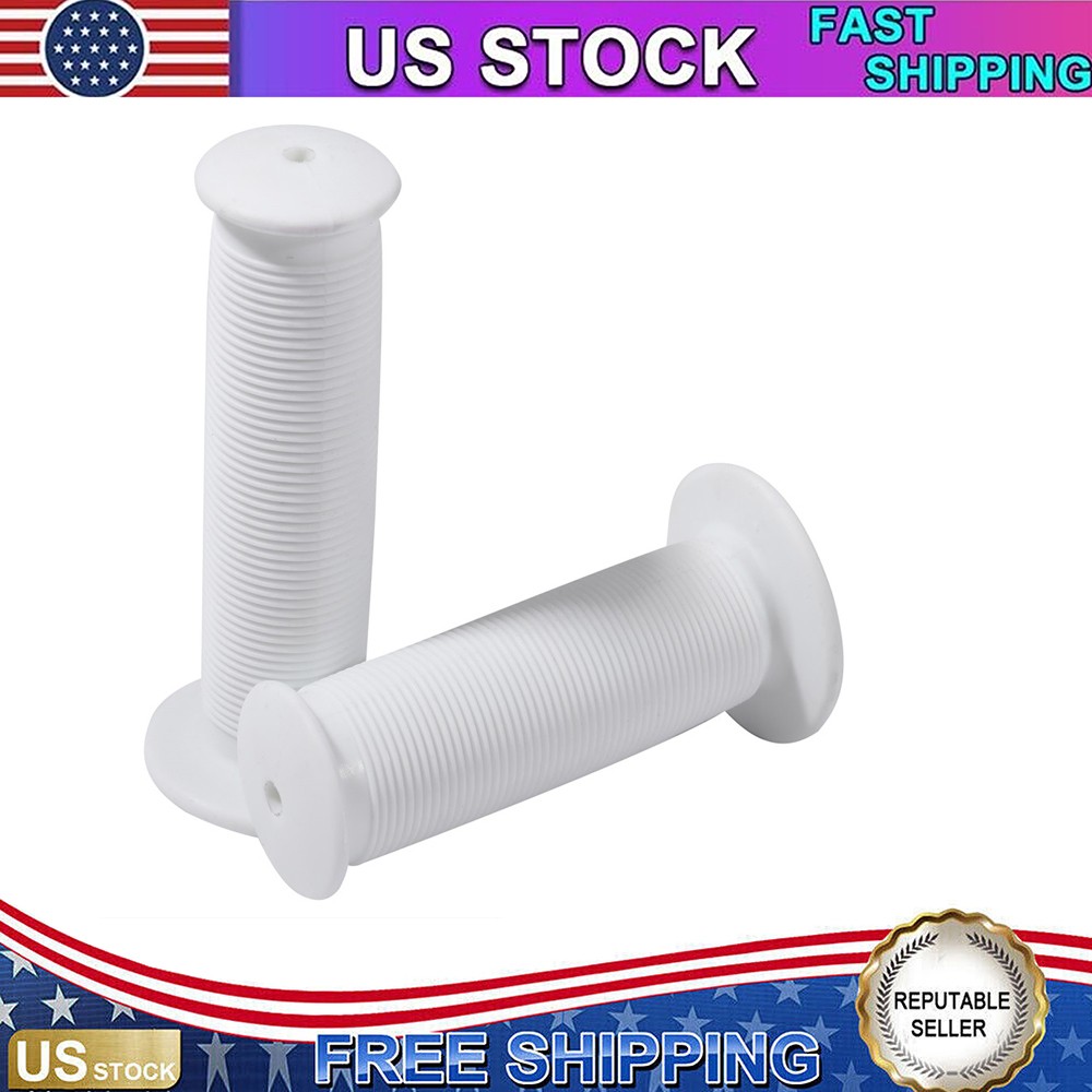 2Pcs White Bicycle Anti-Slip Soft Rubber Handlebar Hand Grip Cover