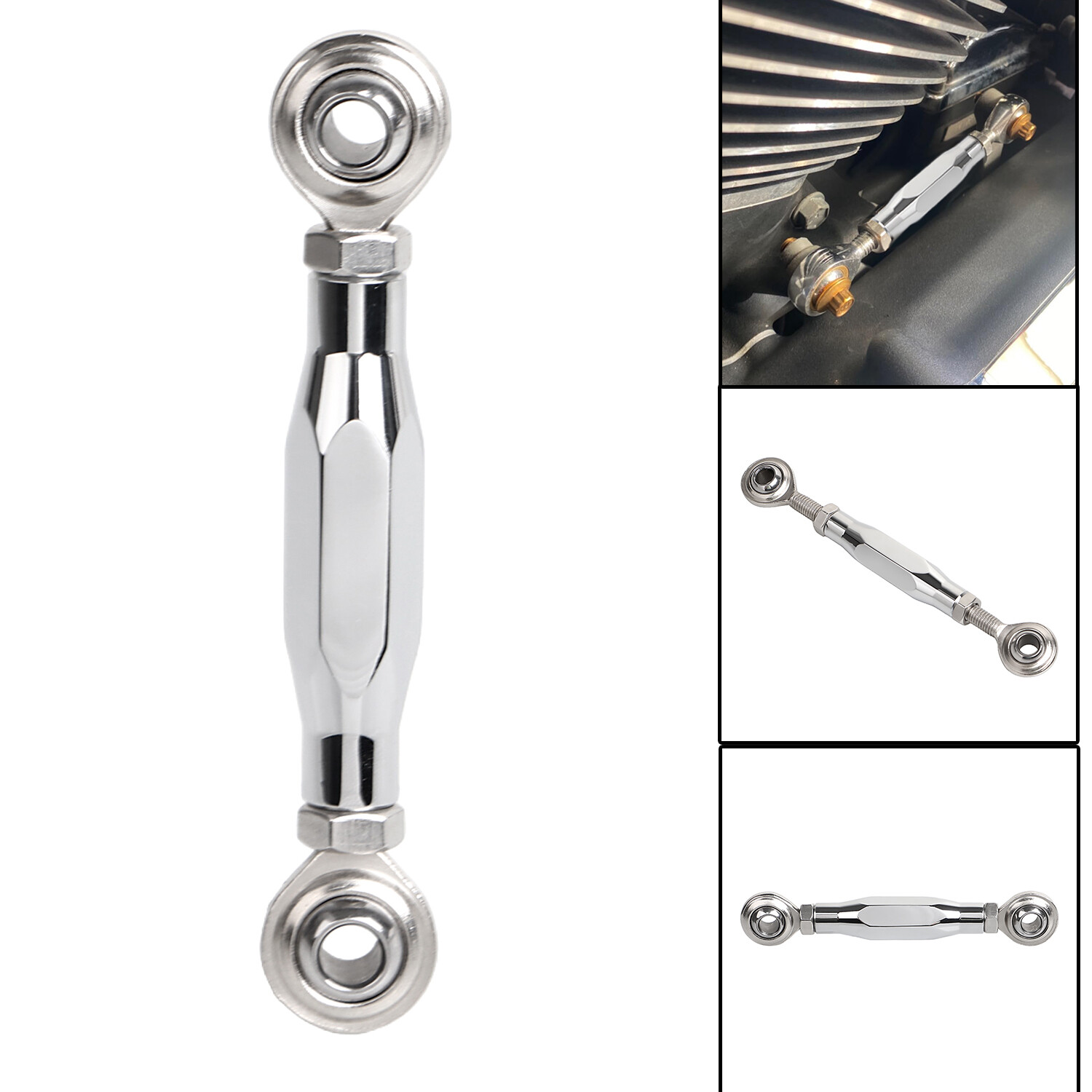 Chrome CNC Mid-Control Shift Linkage Shifter Link For Harley Dyna Low Rider FXDL