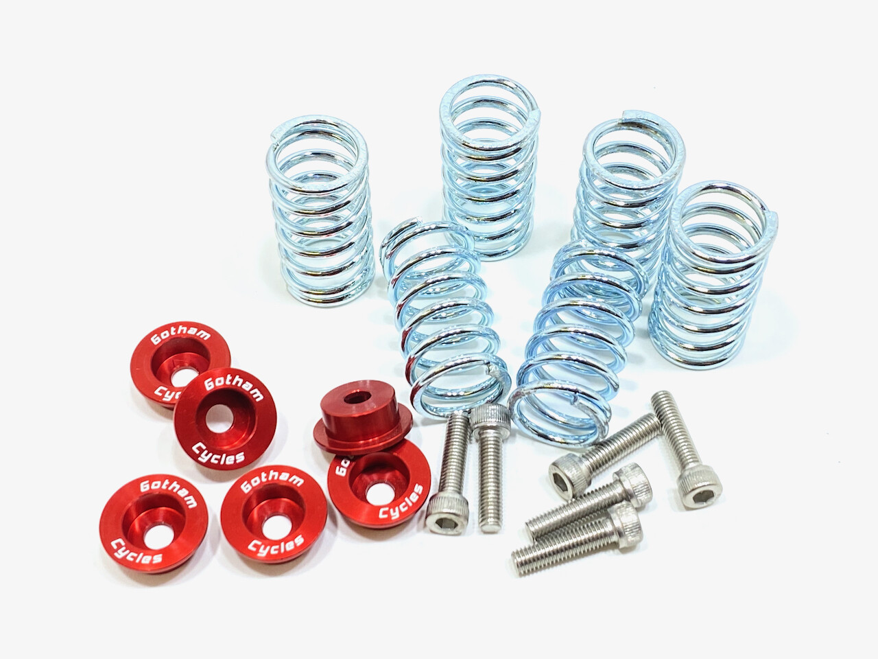 Ducati Dry Clutch Plates Stainless Steel Spring Aluminum Collar Cap Set Red
