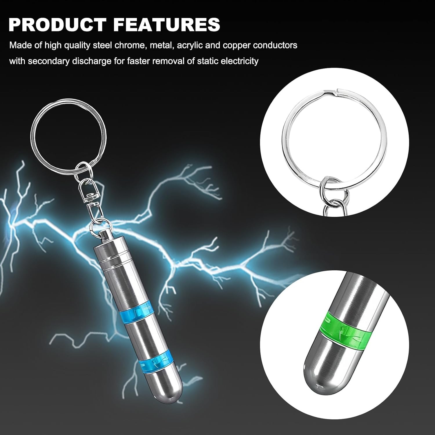 Static Electricity Remover Keychain, Anti-Static Eliminator Tool Car and Daily U