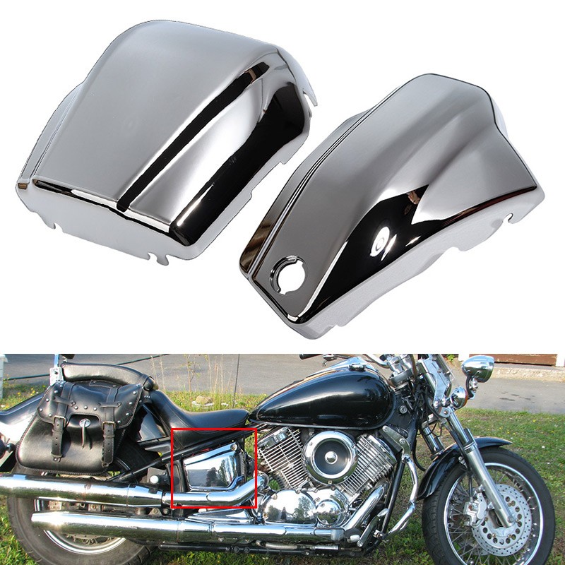 Chrome Battery Side Covers For Yamaha V Star 1100 XVS1100 Classic 1999-2011